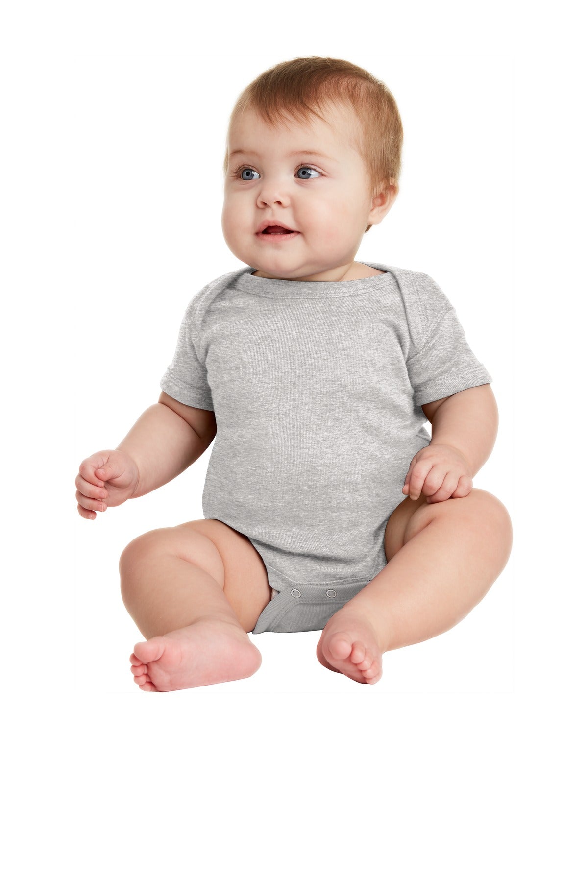 Custom Embroidered - Rabbit Skins™ Infant Short Sleeve Baby Rib Bodysuit. RS4400