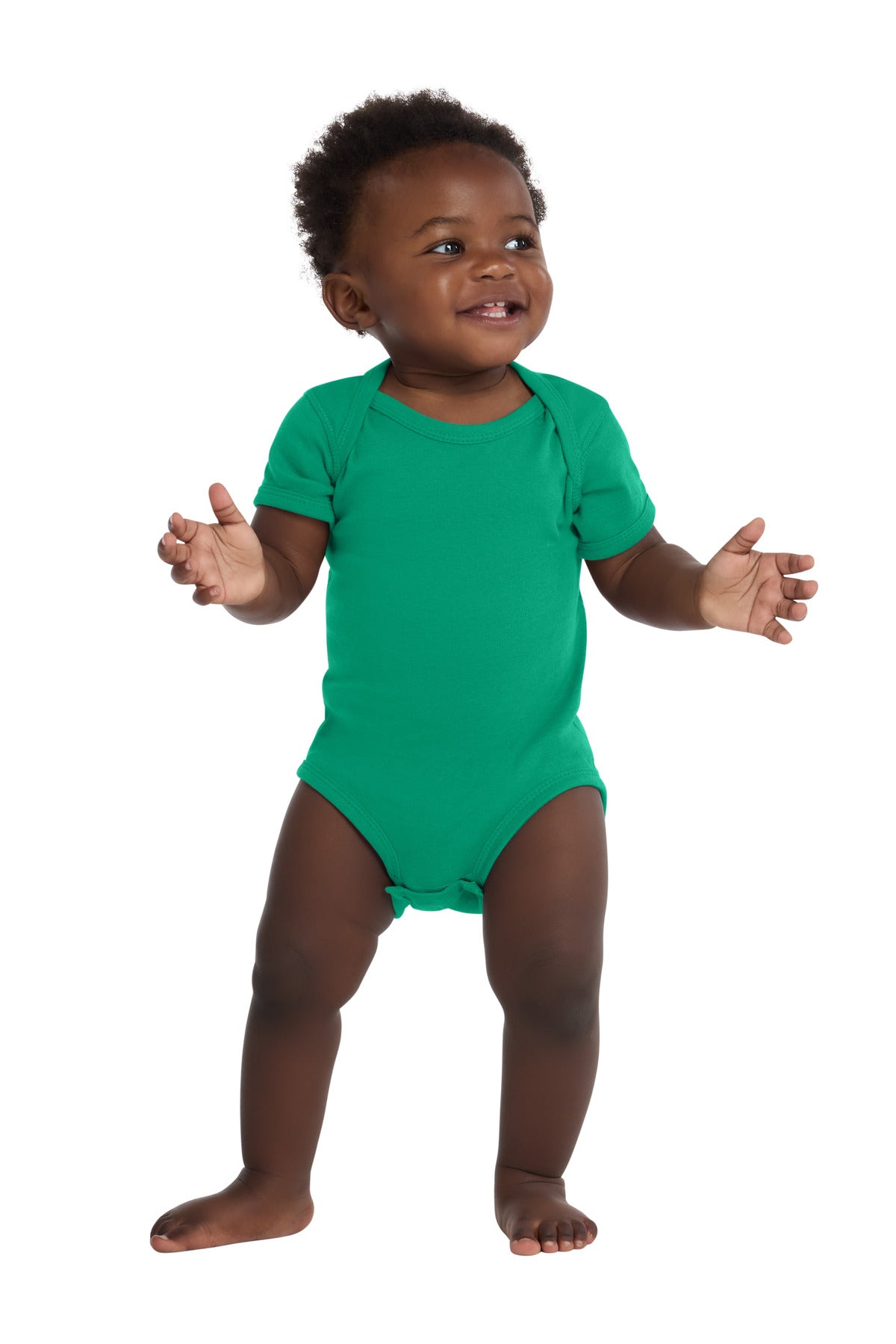 Custom Embroidered or DTF Printed - Rabbit Skins ™ Infant Short Sleeve Baby Rib Bodysuit. RS4400