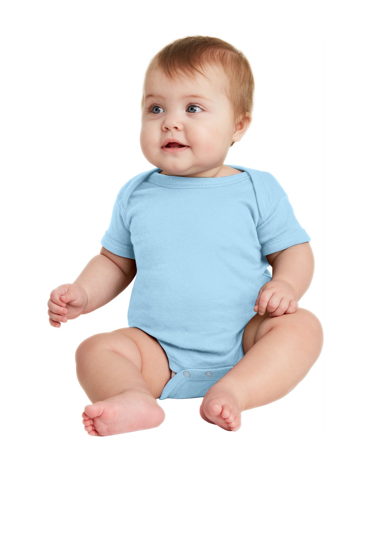 Custom Embroidered - Rabbit Skins™ Infant Short Sleeve Baby Rib Bodysuit. RS4400
