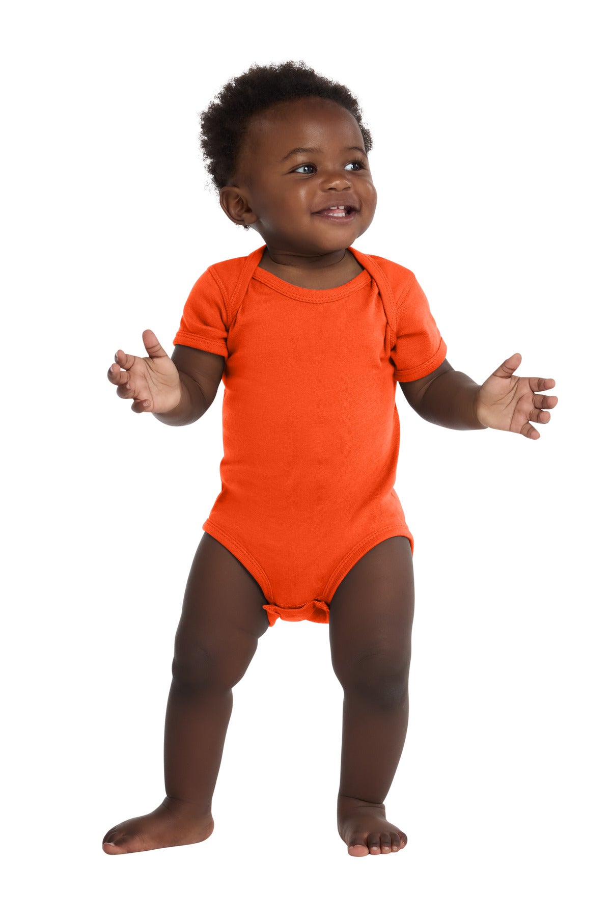 Custom Embroidered or DTF Printed - Rabbit Skins ™ Infant Short Sleeve Baby Rib Bodysuit. RS4400