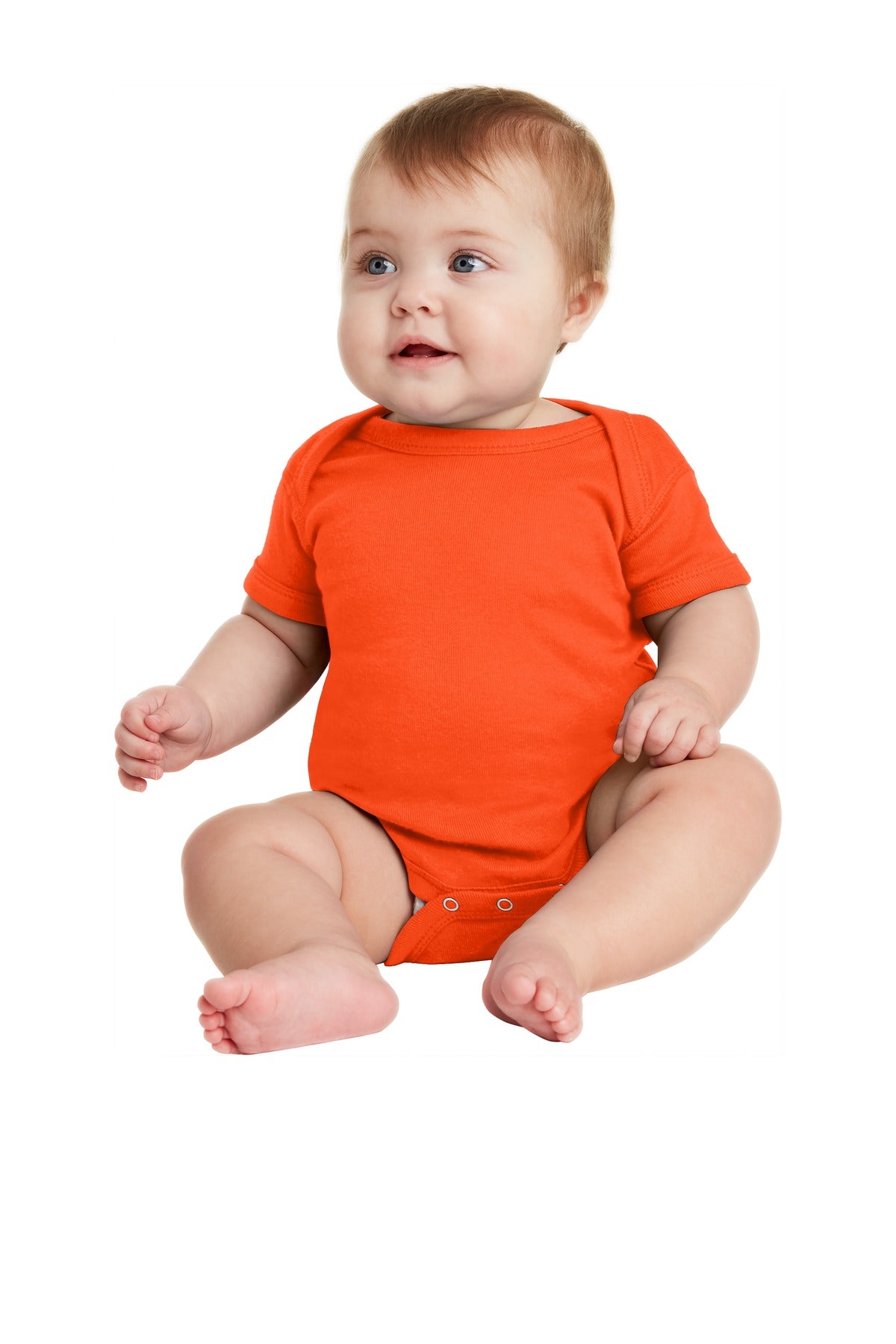 Custom Embroidered - Rabbit Skins™ Infant Short Sleeve Baby Rib Bodysuit. RS4400
