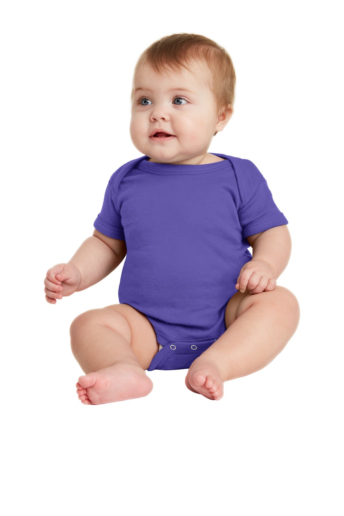Custom Embroidered - Rabbit Skins™ Infant Short Sleeve Baby Rib Bodysuit. RS4400