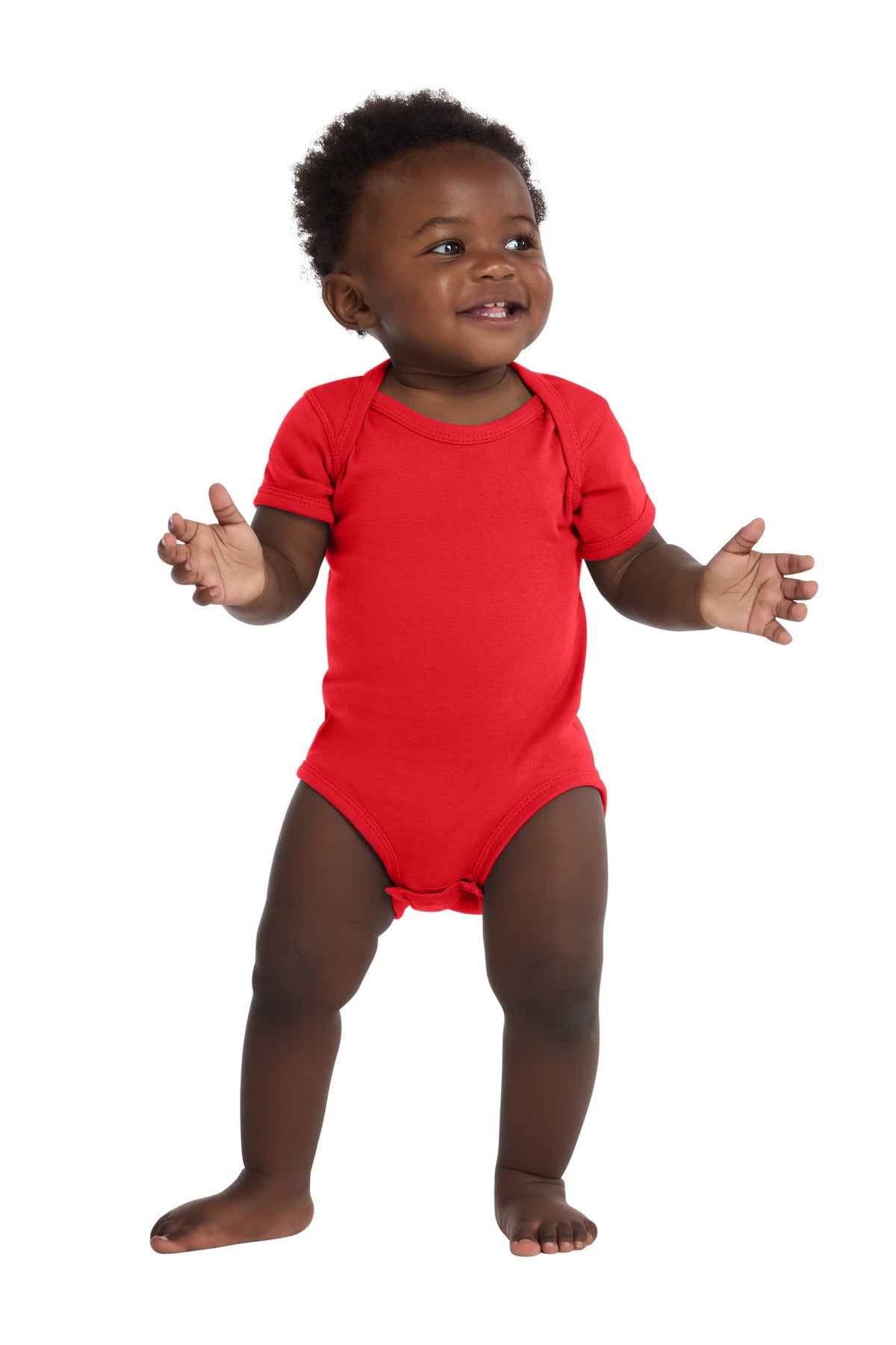 Custom Embroidered or DTF Printed - Rabbit Skins ™ Infant Short Sleeve Baby Rib Bodysuit. RS4400