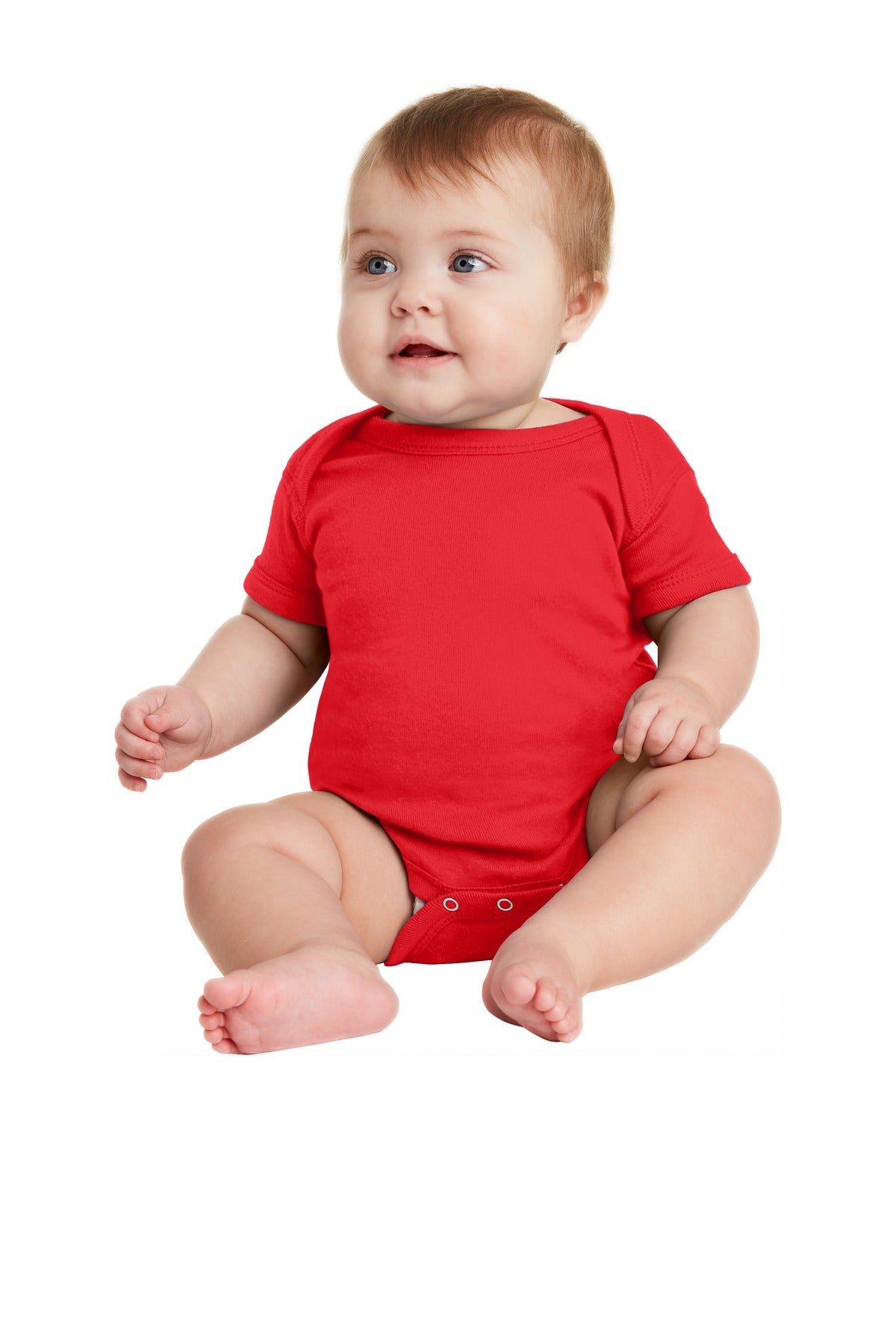 Custom Embroidered - Rabbit Skins™ Infant Short Sleeve Baby Rib Bodysuit. RS4400