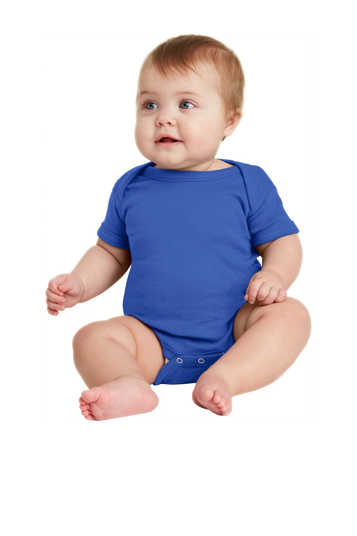 Custom Embroidered - Rabbit Skins™ Infant Short Sleeve Baby Rib Bodysuit. RS4400
