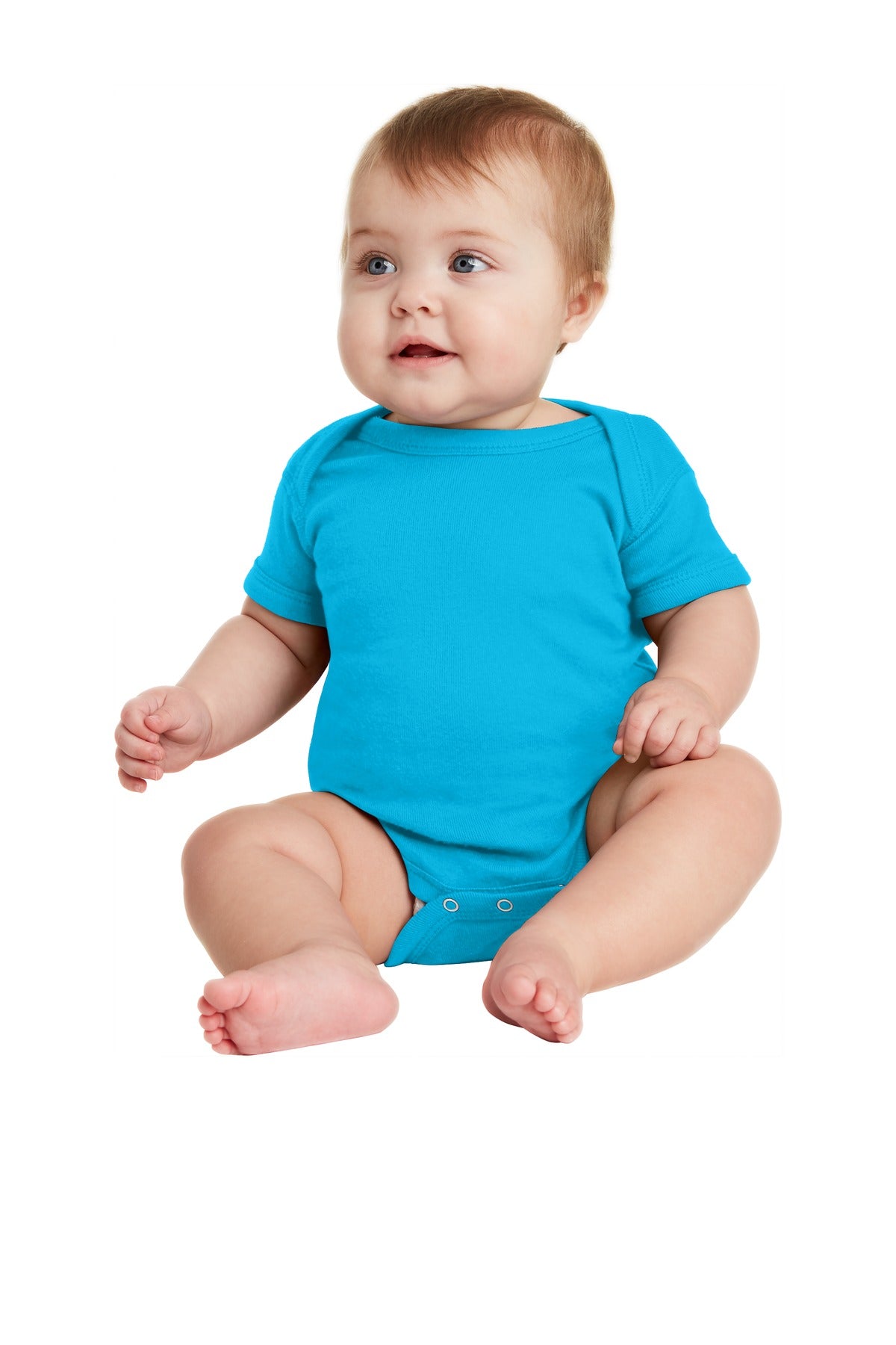 Custom Embroidered - Rabbit Skins™ Infant Short Sleeve Baby Rib Bodysuit. RS4400