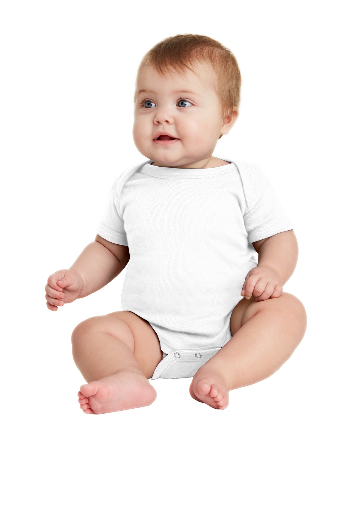 Custom Embroidered - Rabbit Skins™ Infant Short Sleeve Baby Rib Bodysuit. RS4400