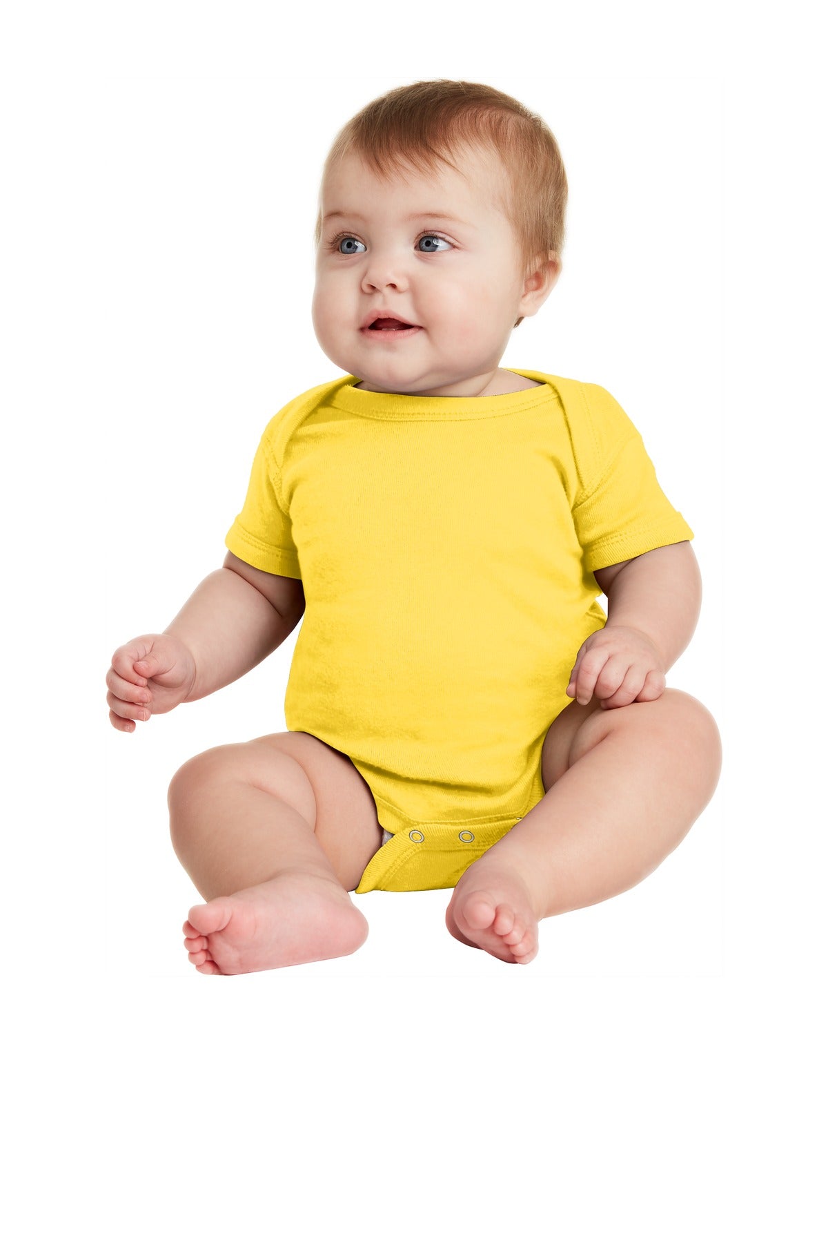 Custom Embroidered - Rabbit Skins™ Infant Short Sleeve Baby Rib Bodysuit. RS4400