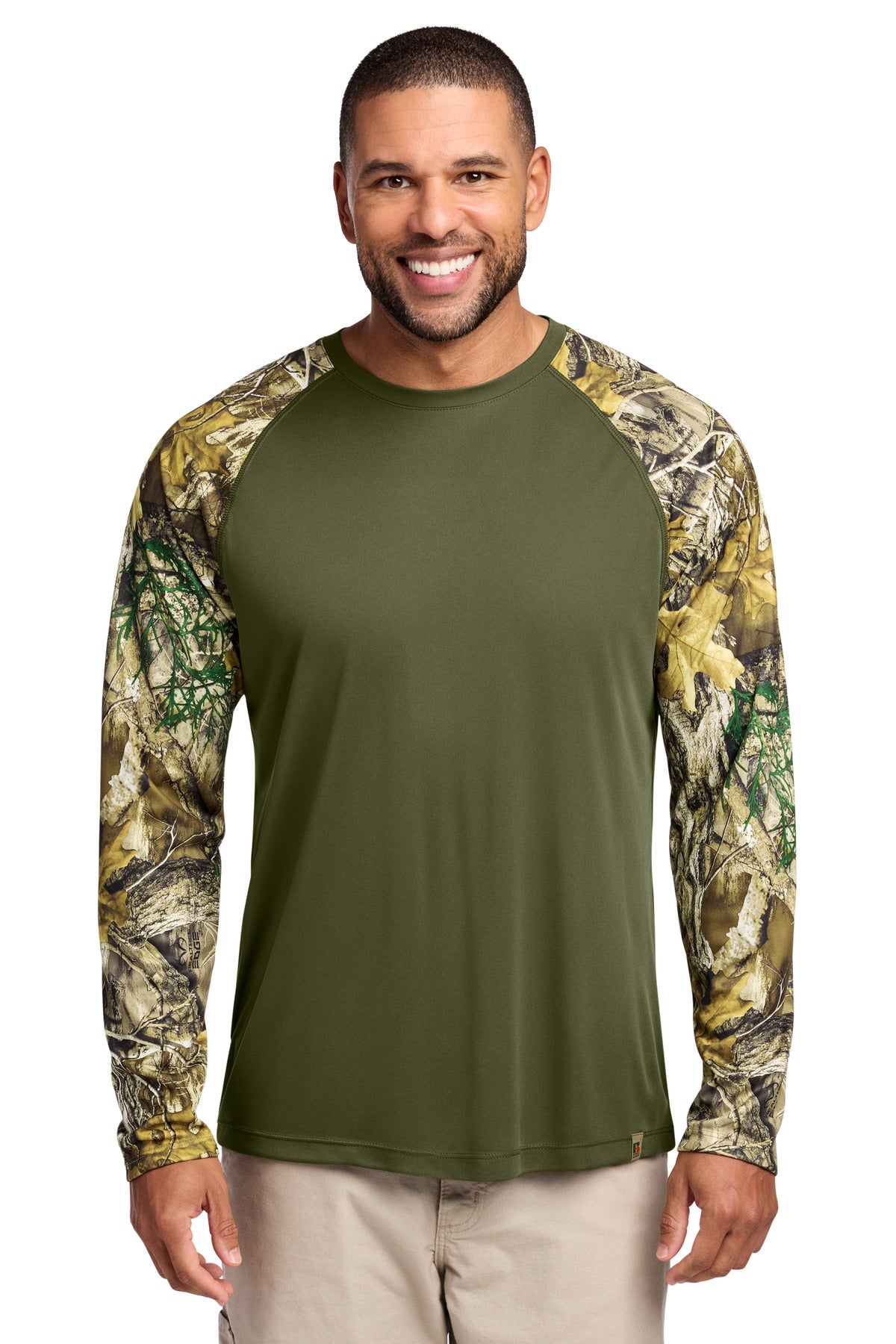 Custom Embroidery or DTF Print - Russell Outdoors ™ Realtree ® Colorblock Performance Long Sleeve Tee RU151LS