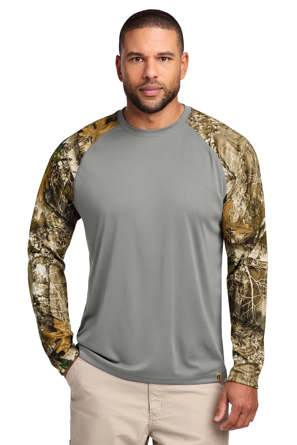 Custom Embroidery or DTF Print - Russell Outdoors ™ Realtree ® Colorblock Performance Long Sleeve Tee RU151LS