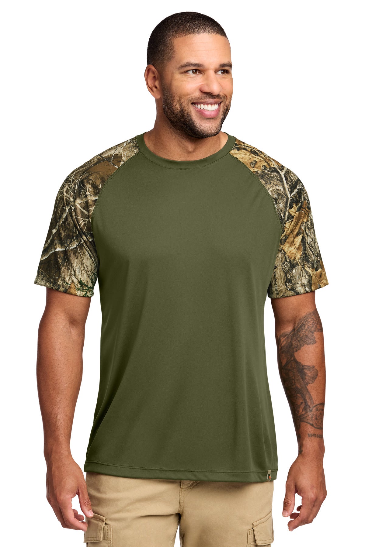 Custom Embroidery or DTF Print - Russell Outdoors ™ Realtree ® Colorblock Performance Tee RU151