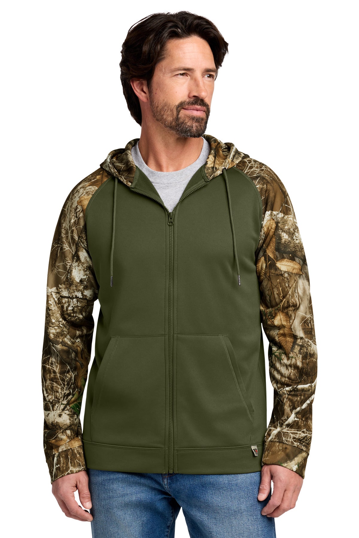 Custom Embroidery or DTF Print - Russell Outdoors ™ Realtree ® Performance Colorblock Full-Zip Hoodie RU452