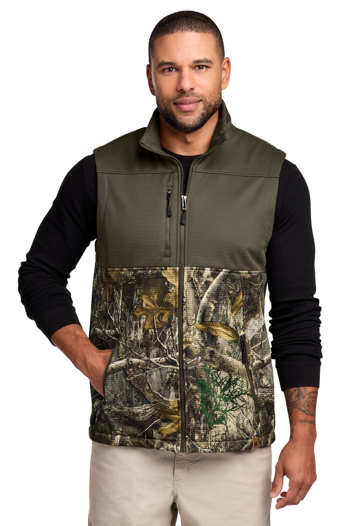 Custom Embroidery or DTF Print - Russell Outdoors ™ Realtree ® Atlas Colorblock Soft Shell Vest RU604