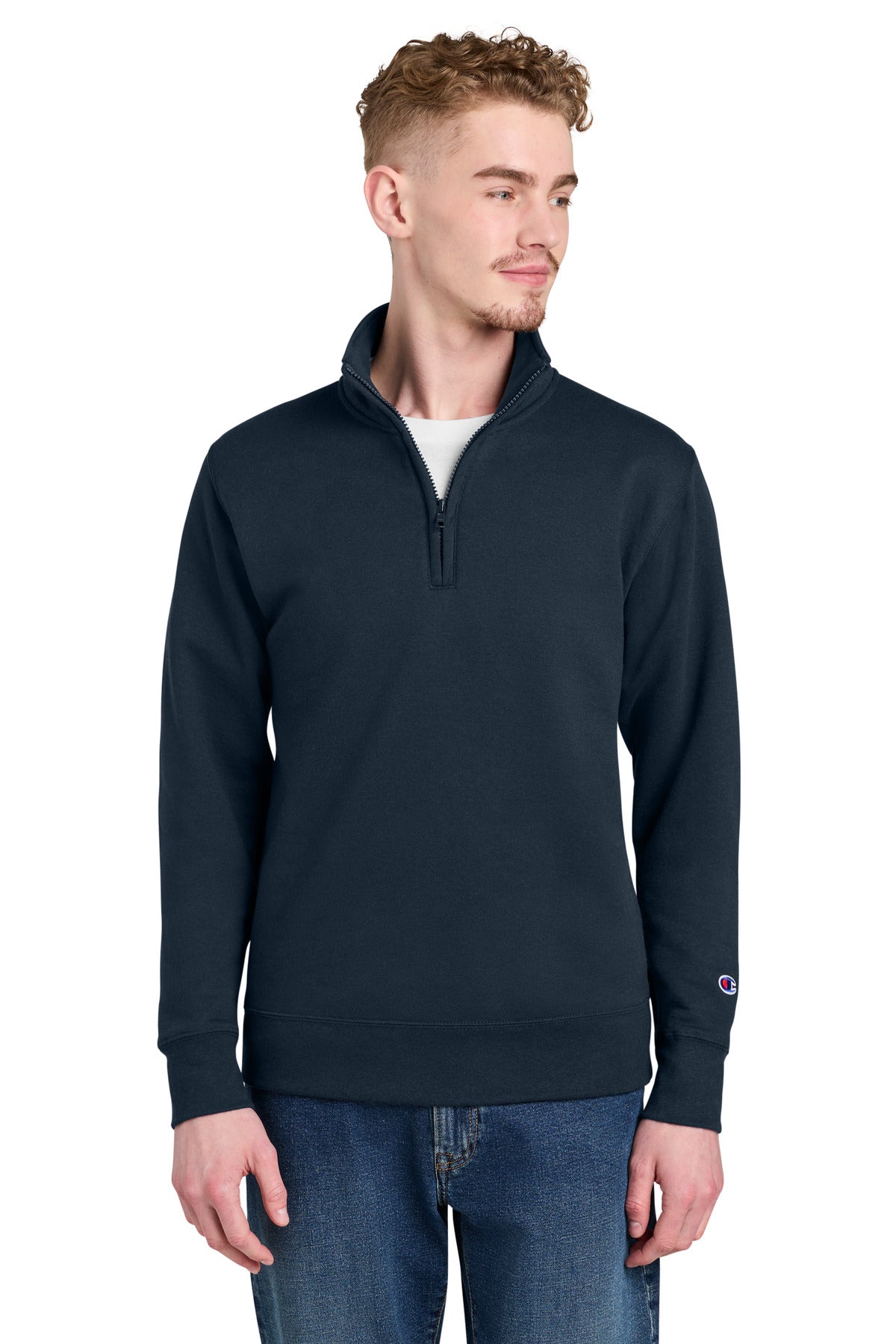 Custom Embroidery or DTF Print - Champion ® Powerblend ® 1/4-Zip Sweatshirt S450