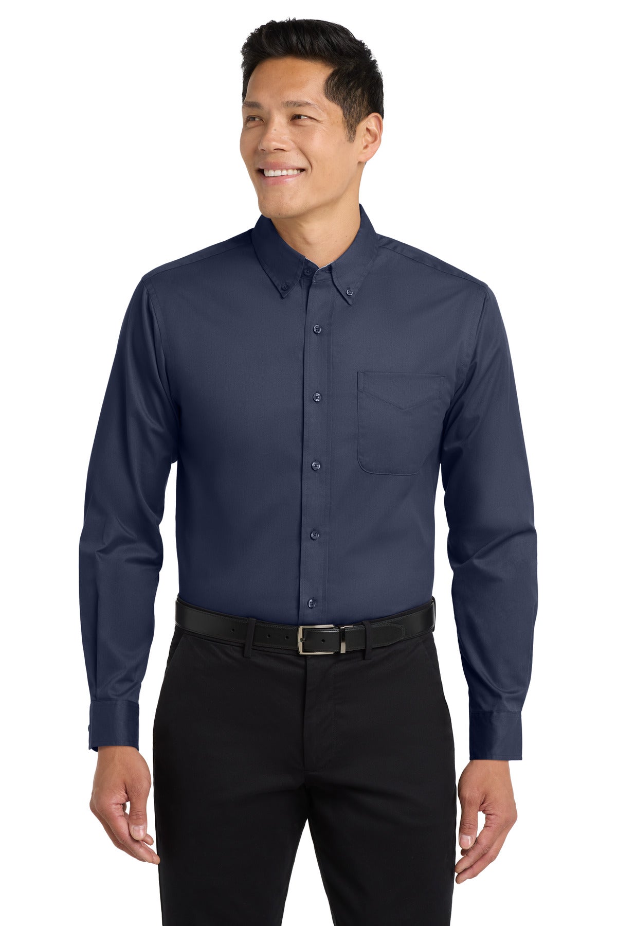 Custom Embroidery or DTF Print - Port Authority ® Extended Size Long Sleeve Easy Care Shirt S608ES