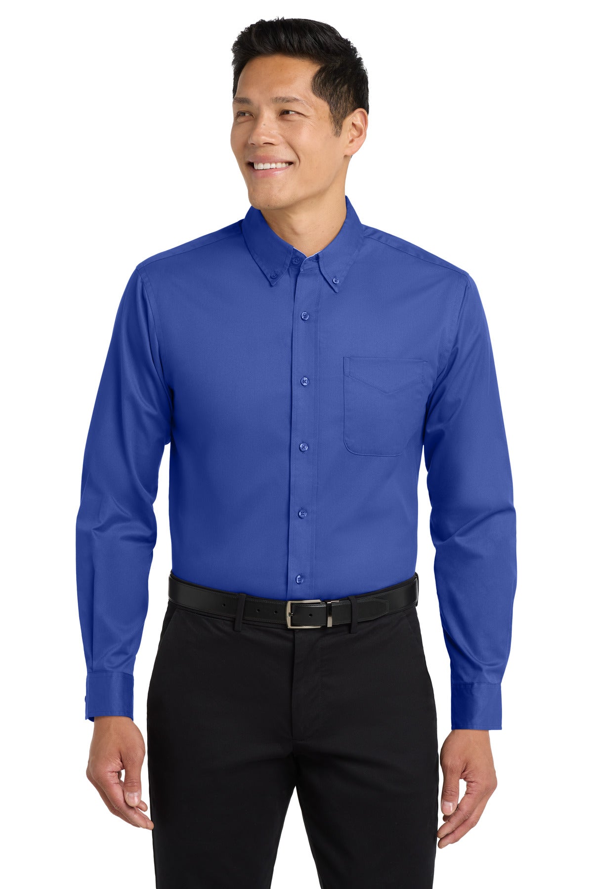 Custom Embroidery or DTF Print - Port Authority ® Extended Size Long Sleeve Easy Care Shirt S608ES