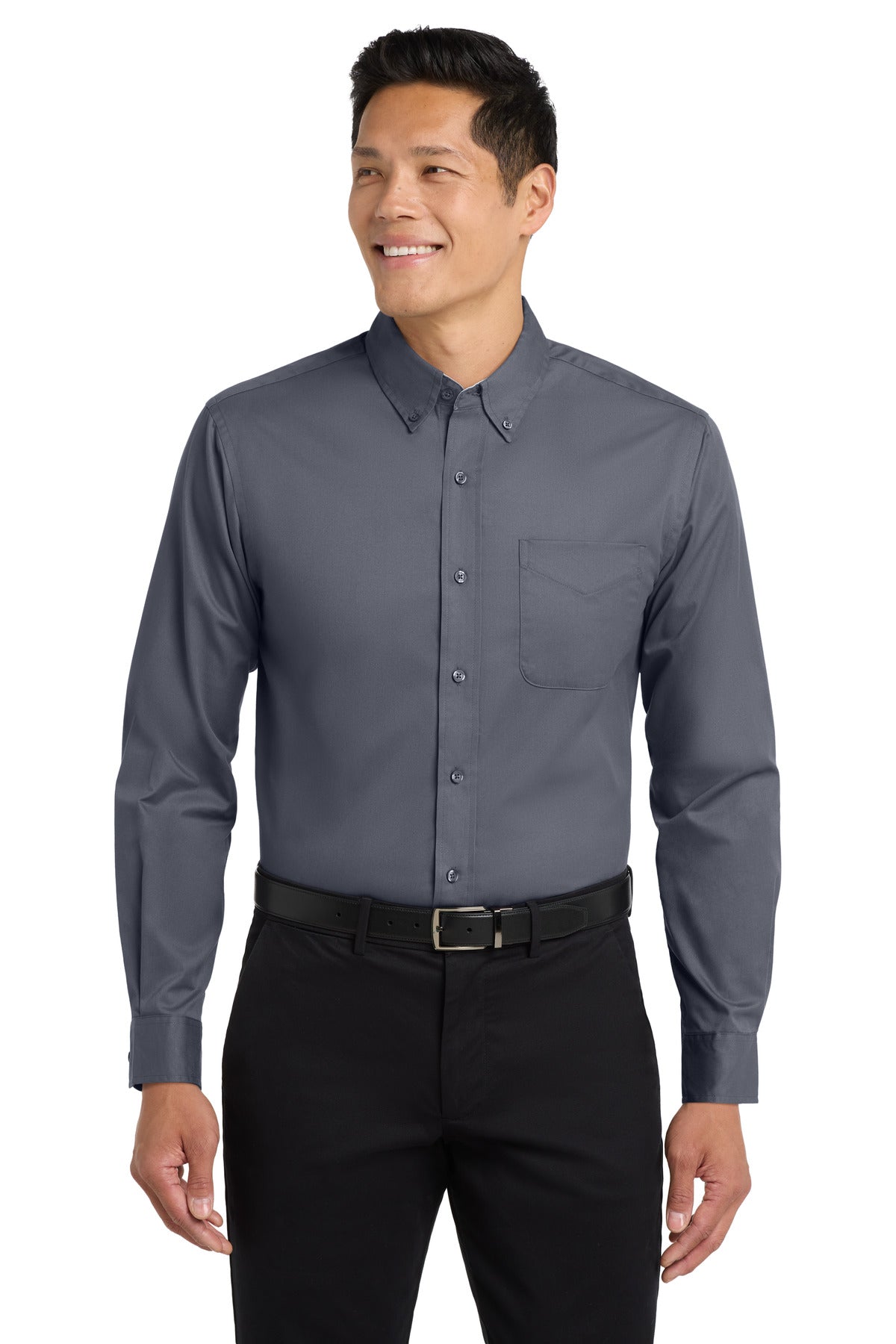 Custom Embroidery or DTF Print - Port Authority ® Extended Size Long Sleeve Easy Care Shirt S608ES