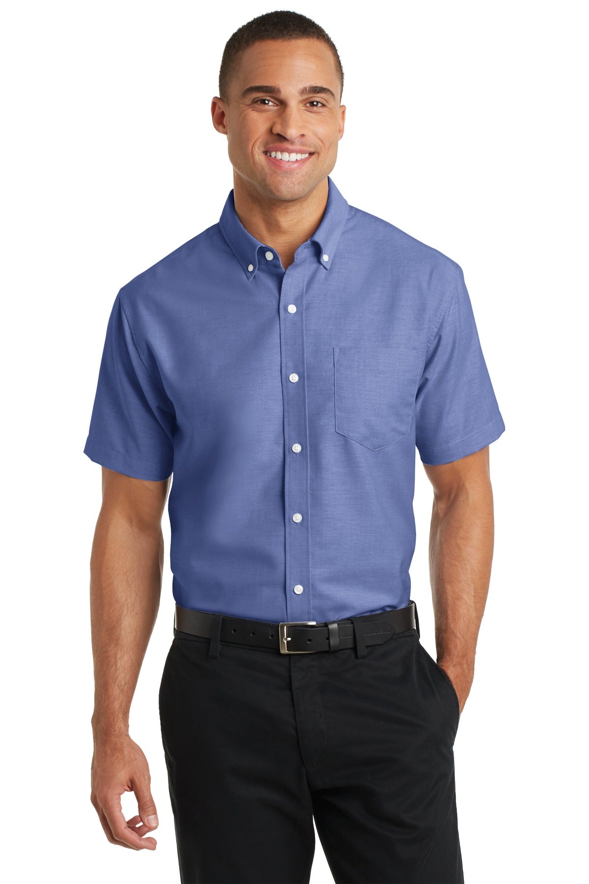 Custom Embroidery or DTF Print - Port Authority ® Short Sleeve SuperPro ™ Oxford Shirt. S659