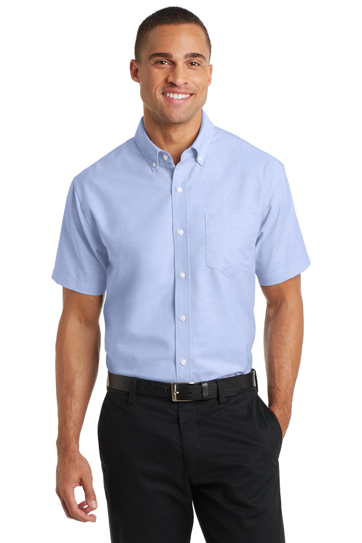 Custom Embroidery or DTF Print - Port Authority ® Short Sleeve SuperPro ™ Oxford Shirt. S659