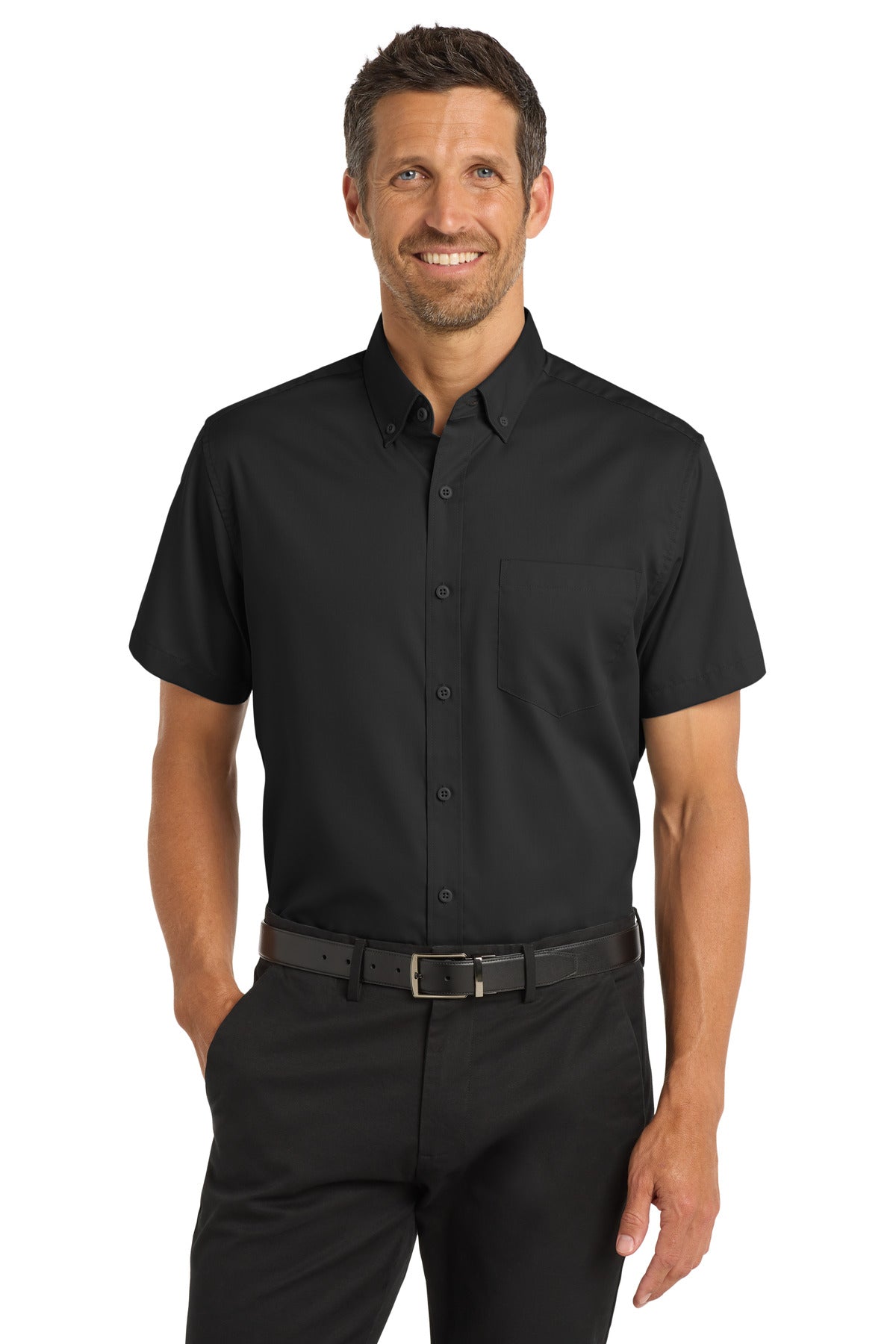 Custom Embroidery or DTF Print - Port Authority ® Short Sleeve SuperPro ™ Twill Shirt. S664