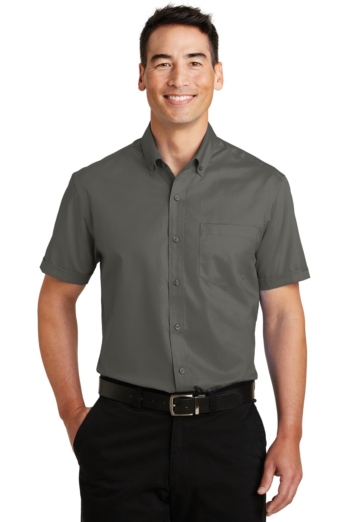 Custom Embroidered - Port Authority© Short Sleeve SuperPro© Twill Shirt. S664