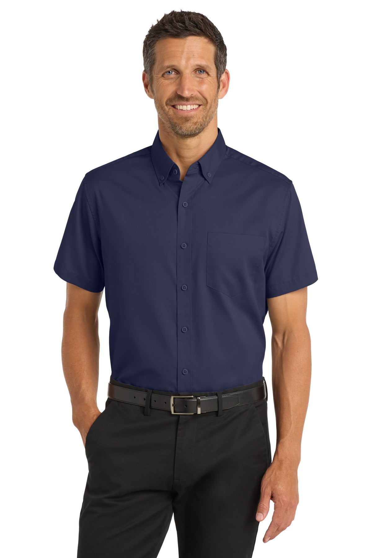 Custom Embroidery or DTF Print - Port Authority ® Short Sleeve SuperPro ™ Twill Shirt. S664