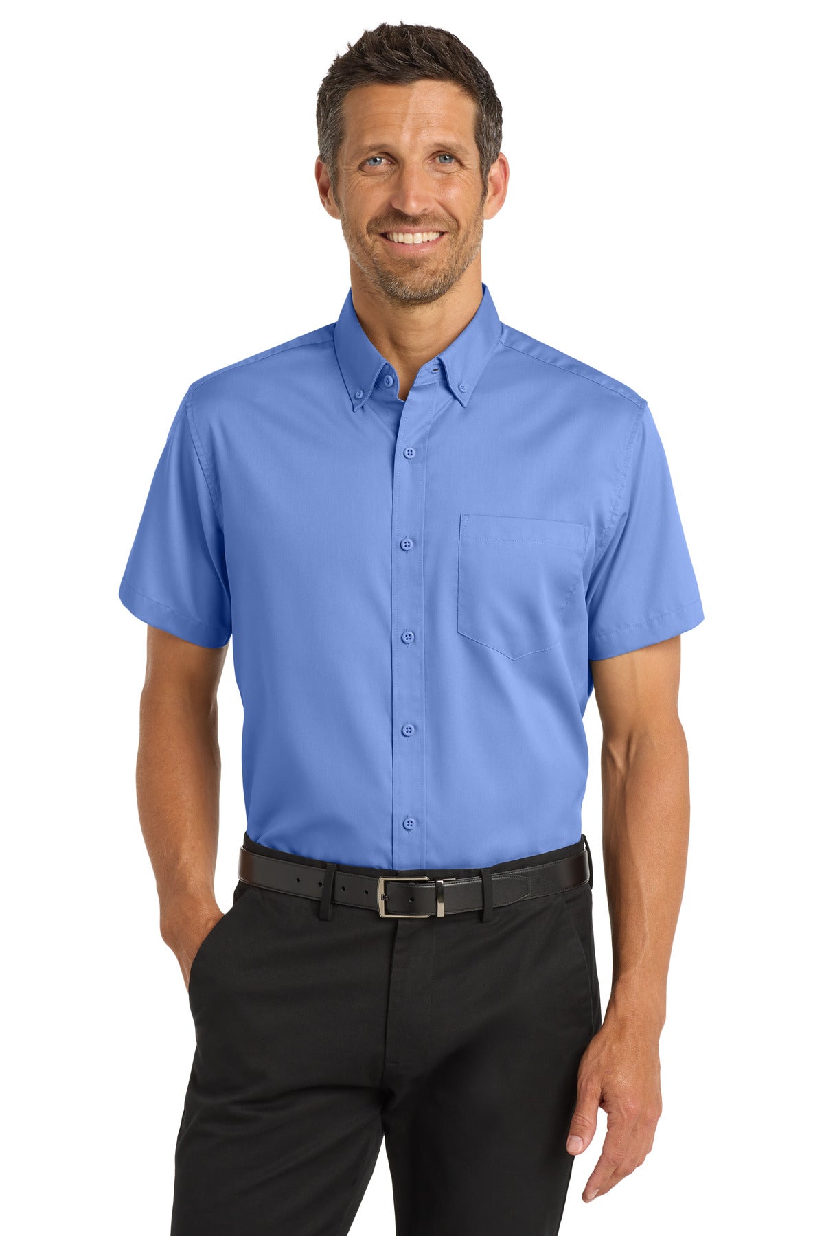 Custom Embroidery or DTF Print - Port Authority ® Short Sleeve SuperPro ™ Twill Shirt. S664