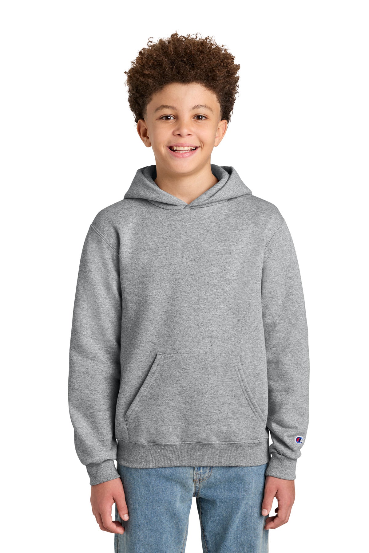 Custom Embroidery or DTF Print - Champion ® Youth Powerblend ® Hooded Sweatshirt S790
