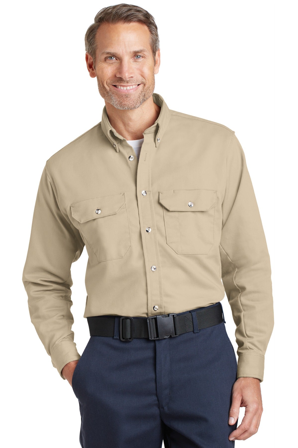 Custom Embroidery or DTF Print - Bulwark ® EXCEL FR ® ComforTouch ® Dress Uniform Shirt. SLU2