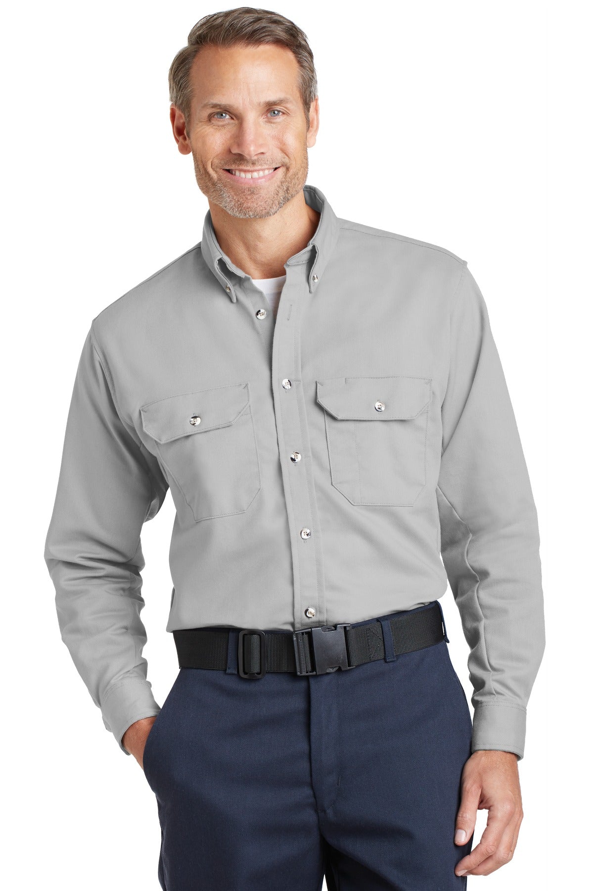 Custom Embroidery or DTF Print - Bulwark ® EXCEL FR ® ComforTouch ® Dress Uniform Shirt. SLU2