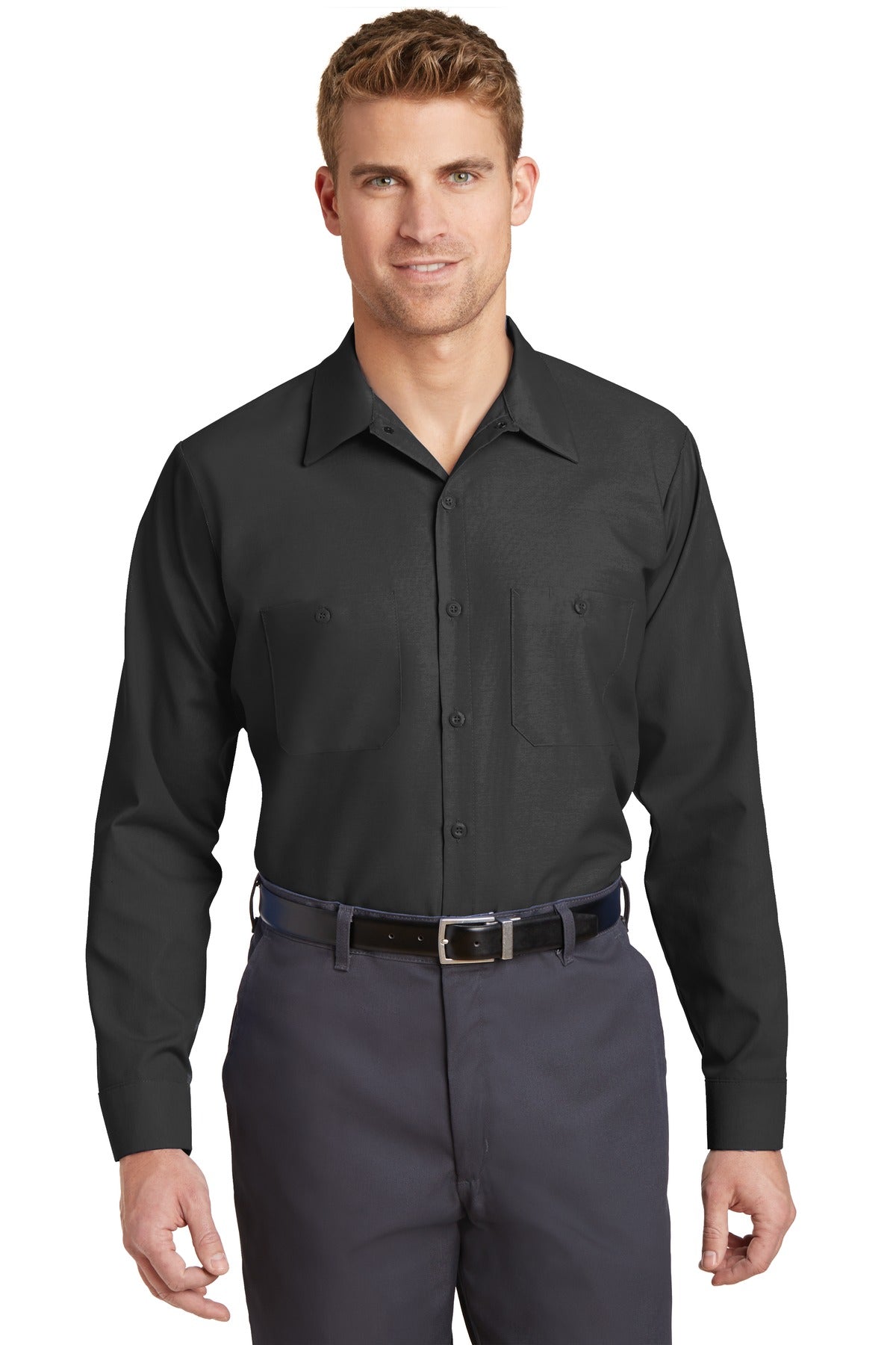 Custom Embroidery or DTF Print - Red Kap ® Long Size, Long Sleeve Industrial Work Shirt. SP14LONG