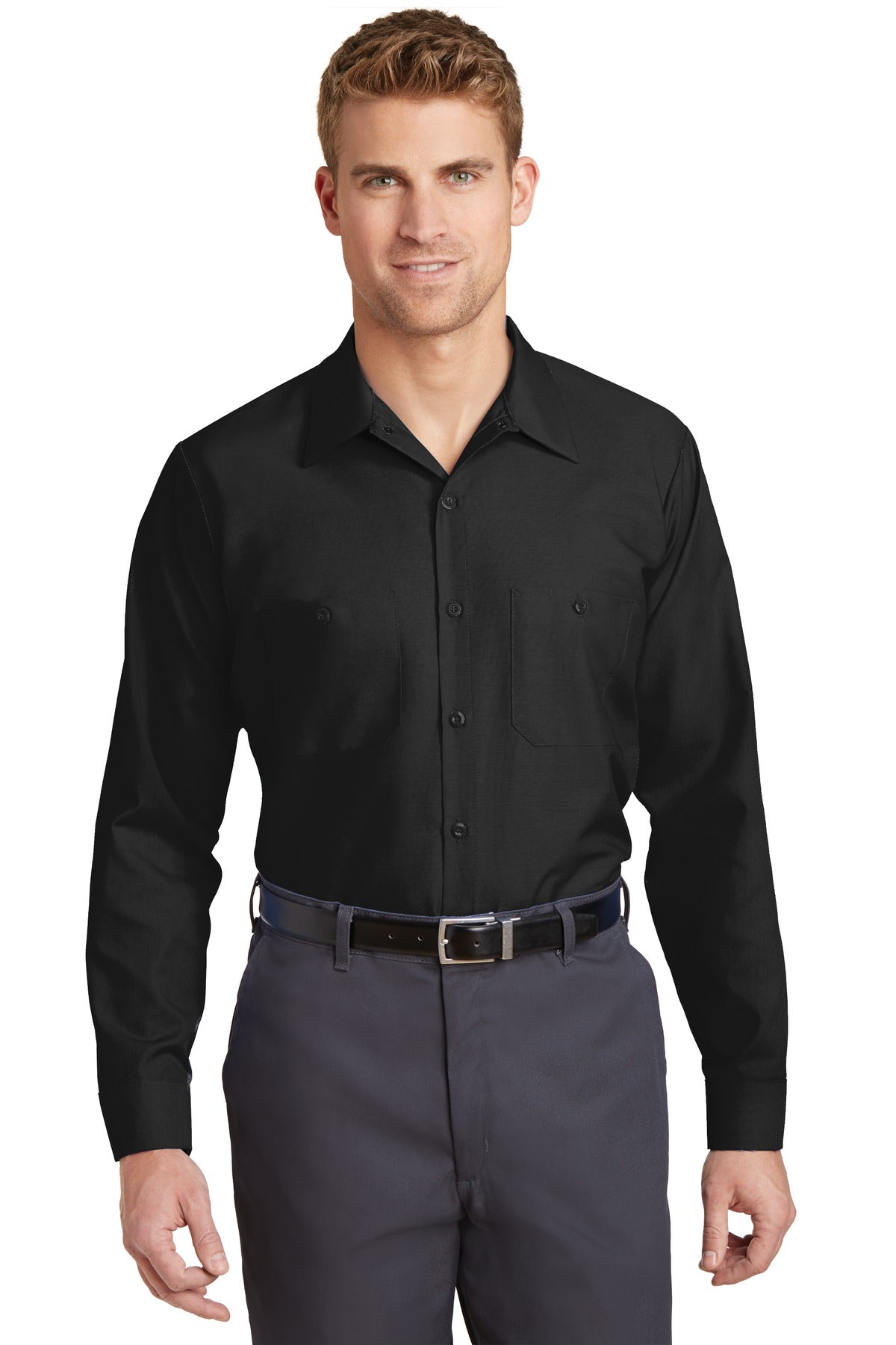 Custom Embroidery or DTF Print - Red Kap ® Long Sleeve Industrial Work Shirt. SP14