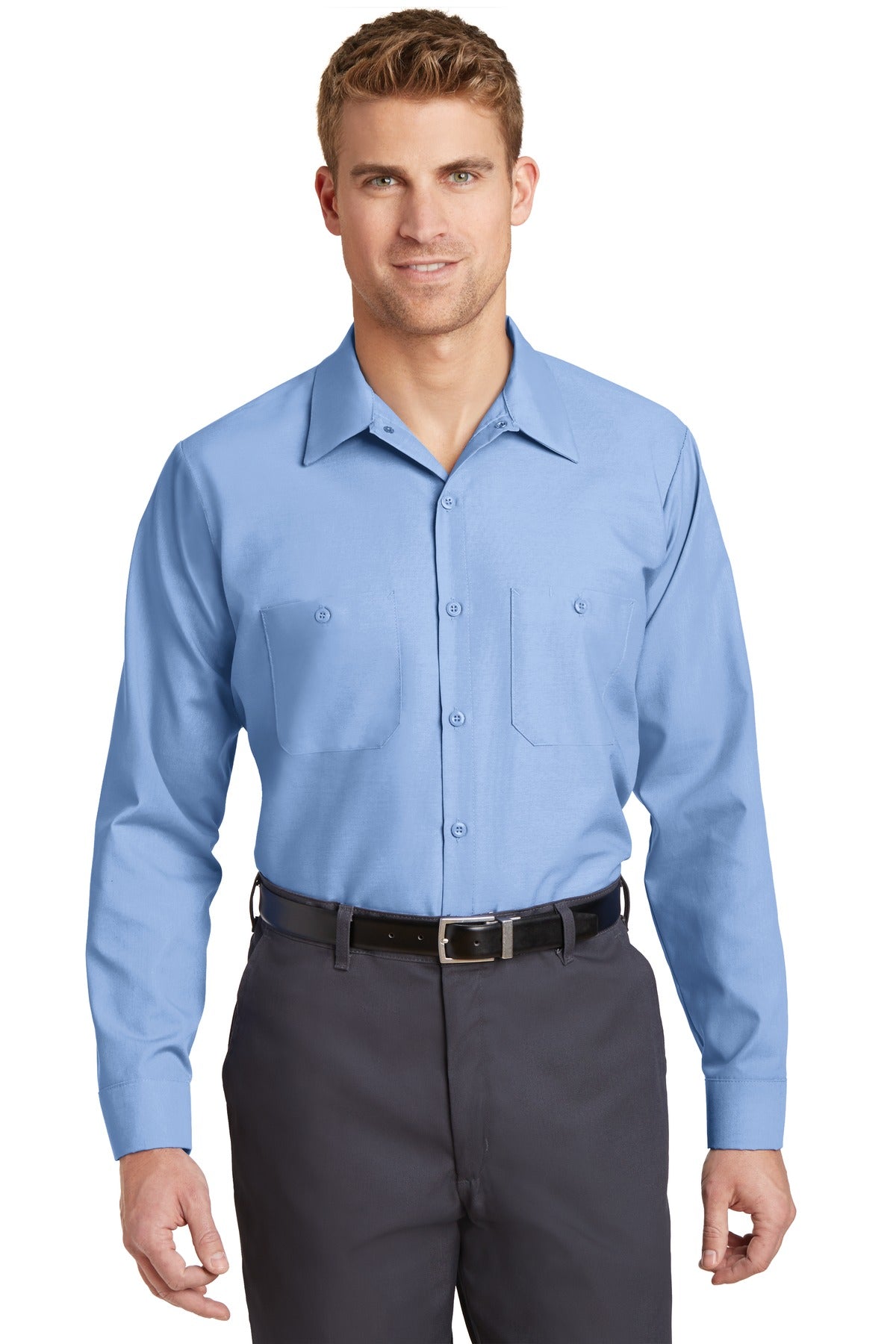 Custom Embroidery or DTF Print - Red Kap ® Long Sleeve Industrial Work Shirt. SP14