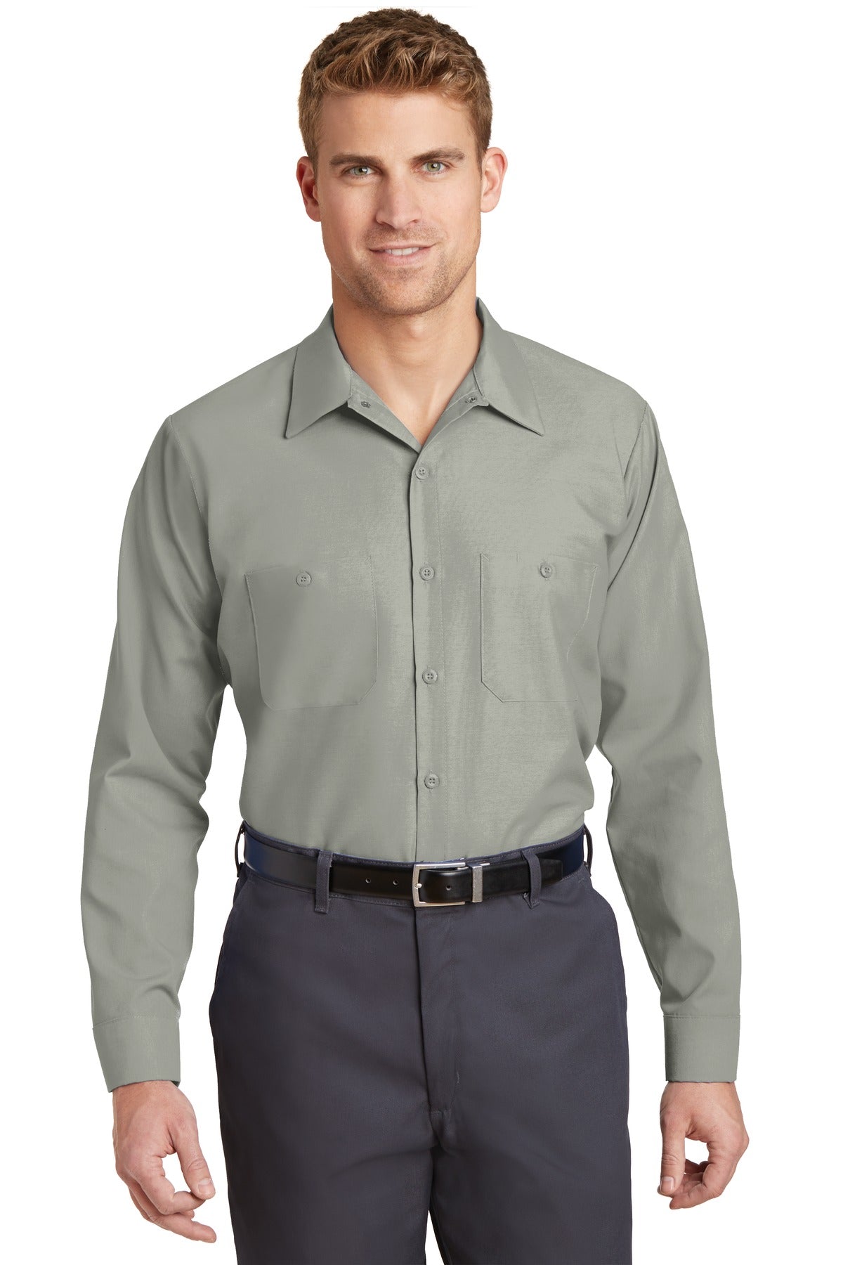 Custom Embroidery or DTF Print - Red Kap ® Long Sleeve Industrial Work Shirt. SP14