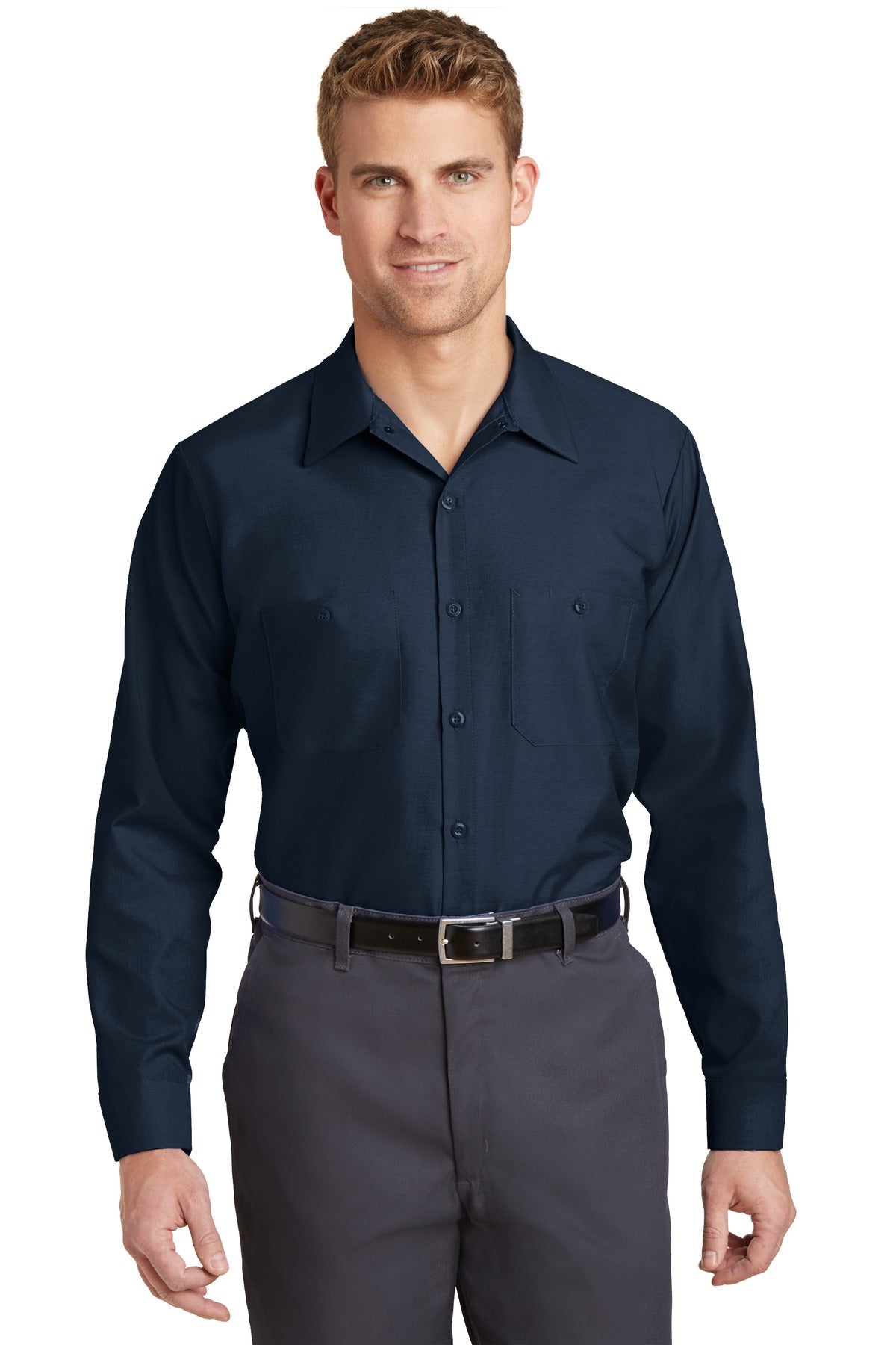 Custom Embroidery or DTF Print - Red Kap ® Long Sleeve Industrial Work Shirt. SP14