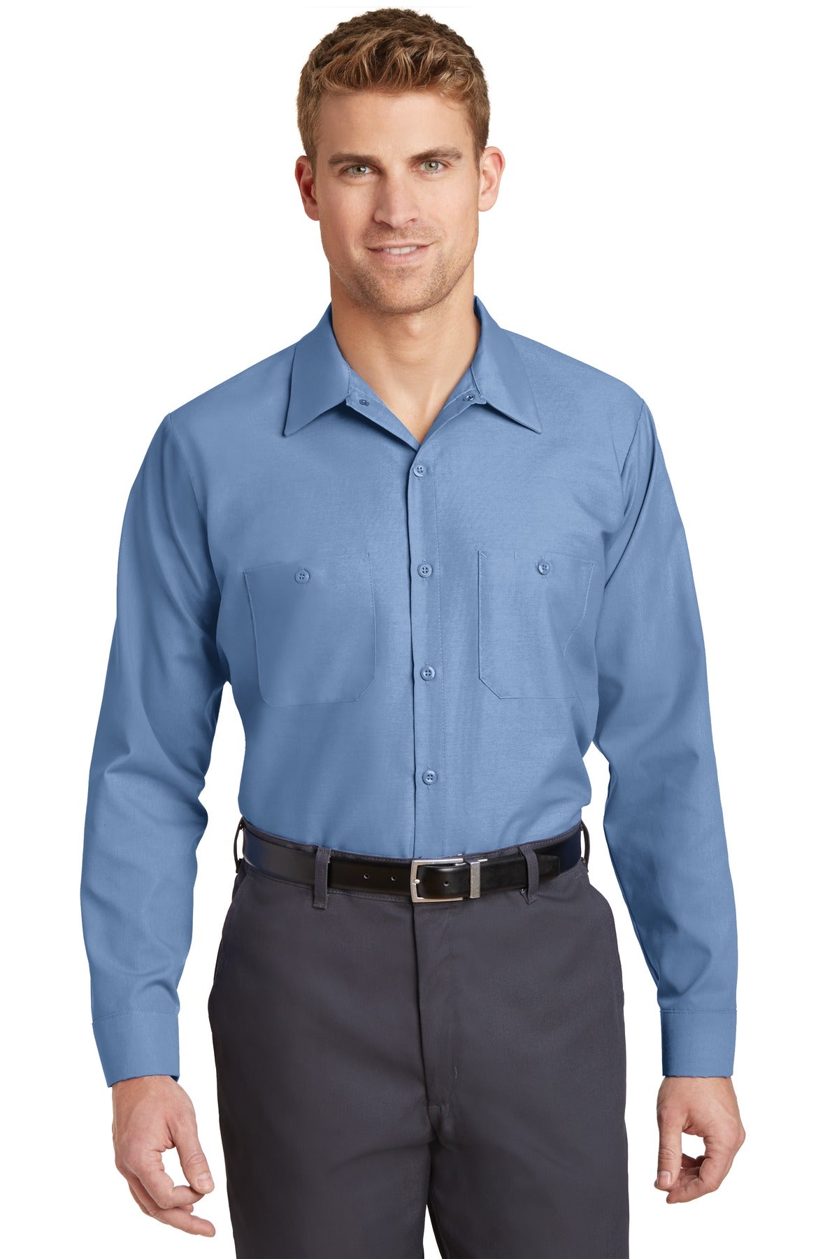Custom Embroidery or DTF Print - Red Kap ® Long Sleeve Industrial Work Shirt. SP14