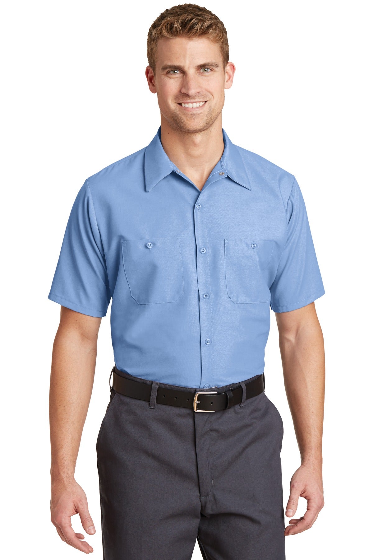 Custom Embroidery or DTF Print - Red Kap ® Short Sleeve Industrial Work Shirt. SP24