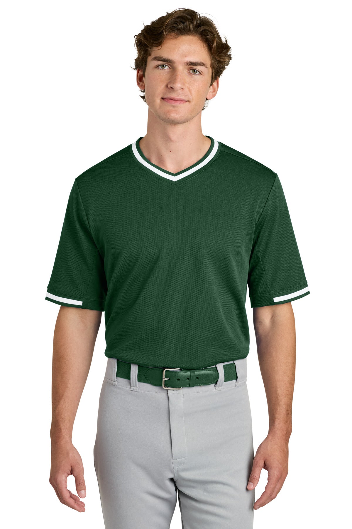 Custom Embroidery or DTF Print - Sport-Tek ® Tough Mesh V-Neck Baseball Jersey ST221
