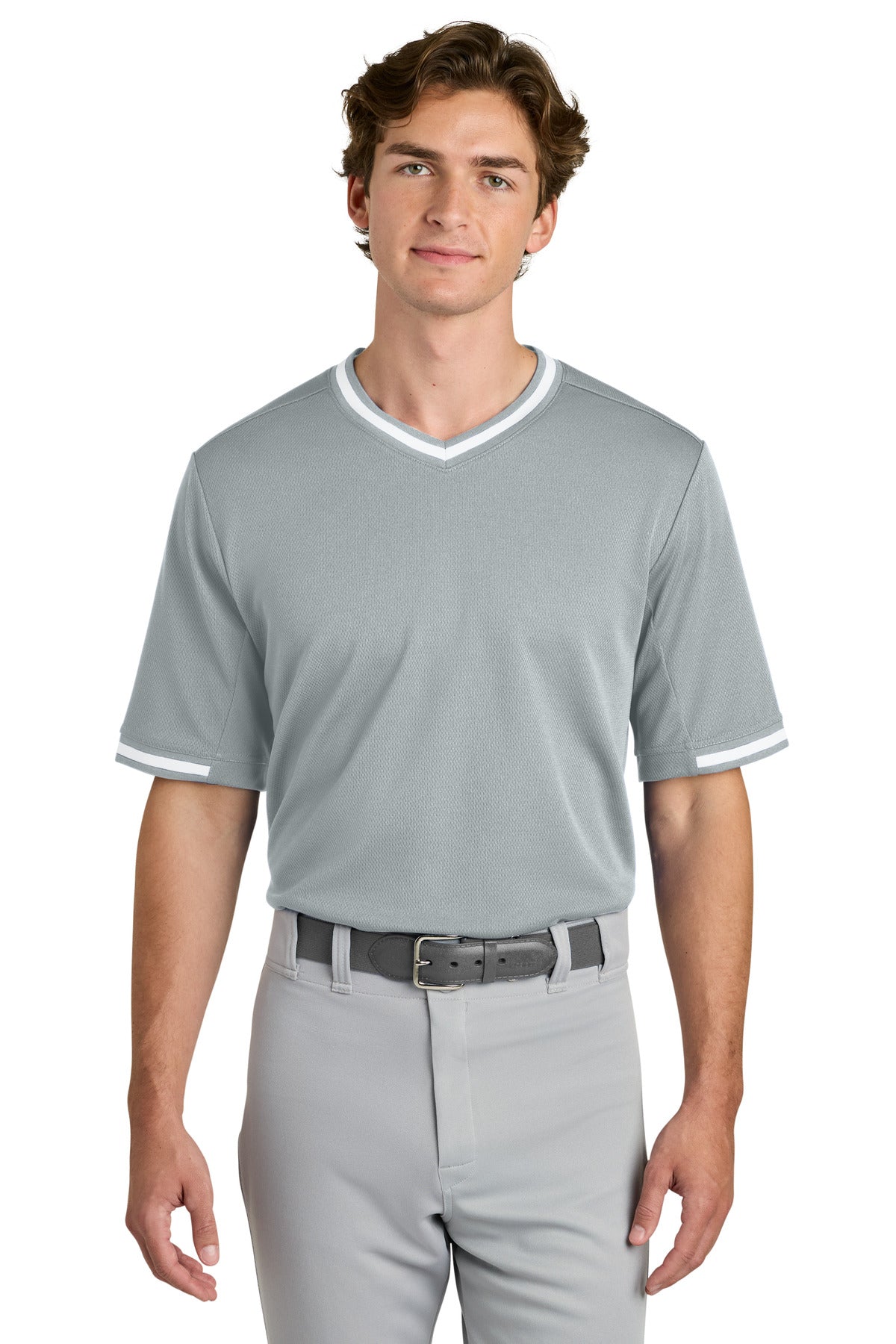 Custom Embroidery or DTF Print - Sport-Tek ® Tough Mesh V-Neck Baseball Jersey ST221