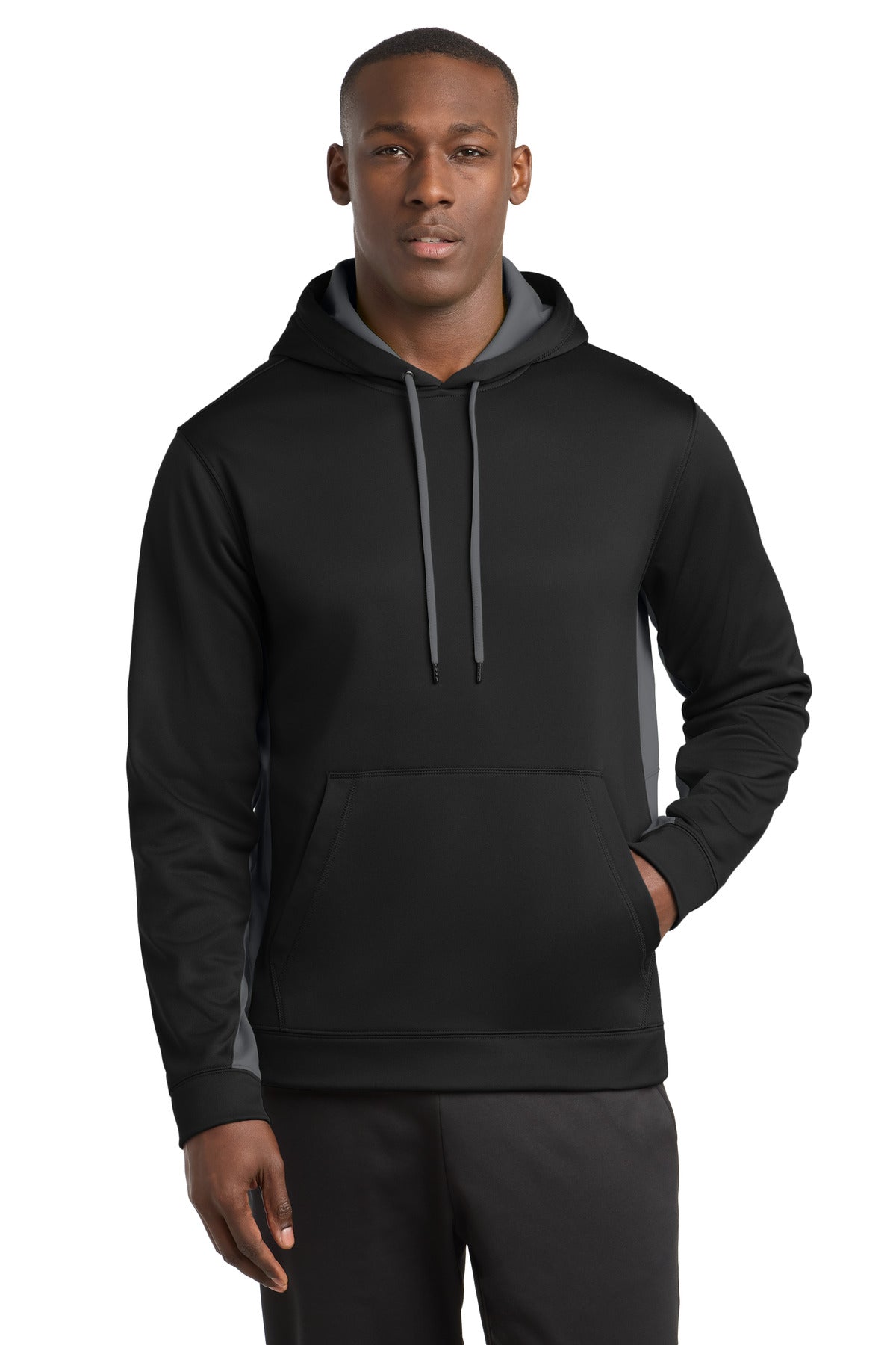 Custom Embroidered or DTF Print on Sport-Tek ® Sport-Wick ® Fleece Colorblock Hooded Pullover. ST235