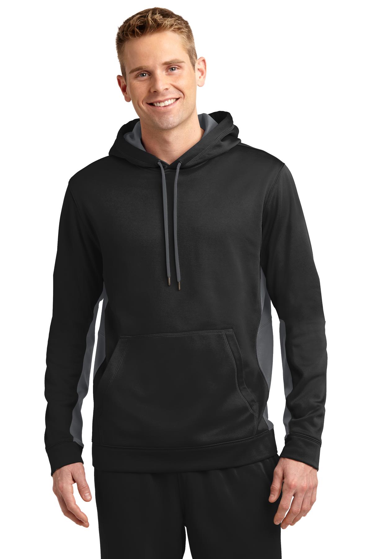 Custom Embroidered - Sport-Tek® Sport-Wick® Fleece Colorblock Hooded Pullover. ST235