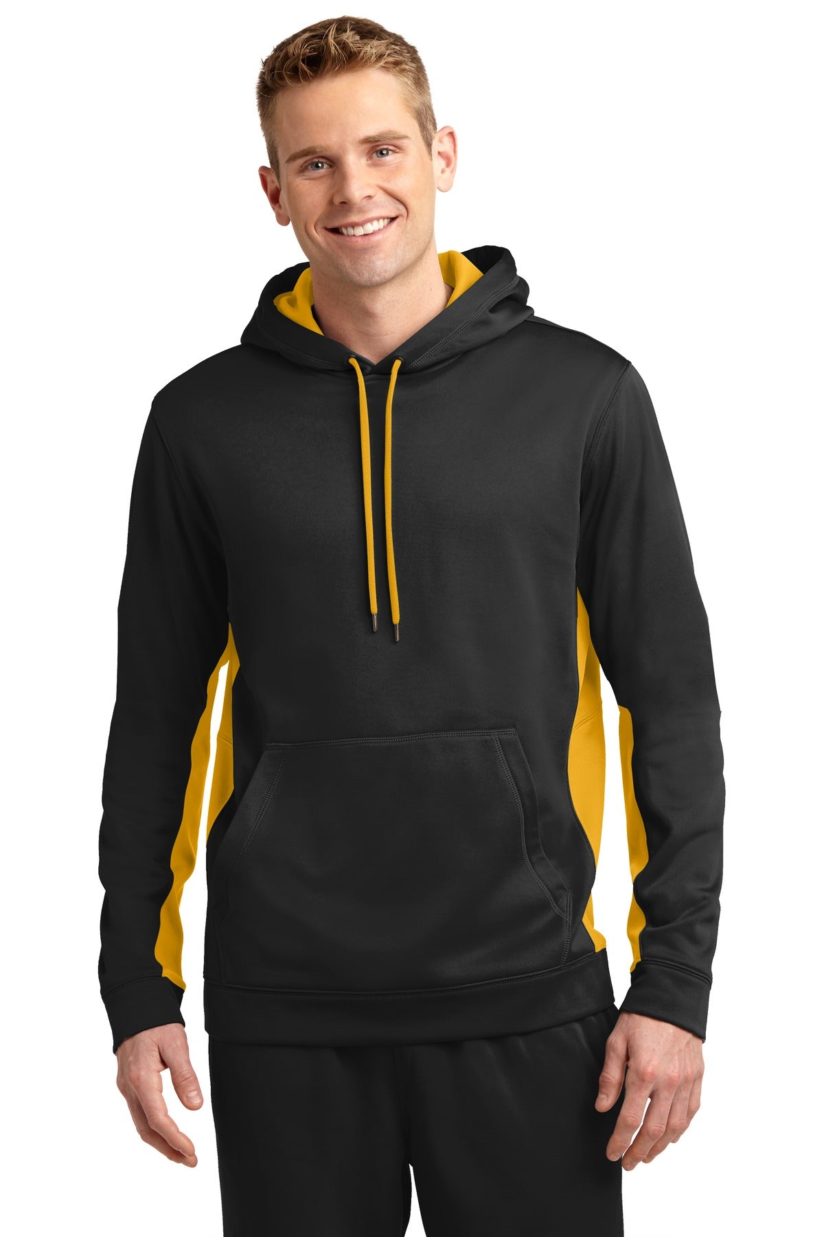 Custom Embroidered - Sport-Tek® Sport-Wick® Fleece Colorblock Hooded Pullover. ST235