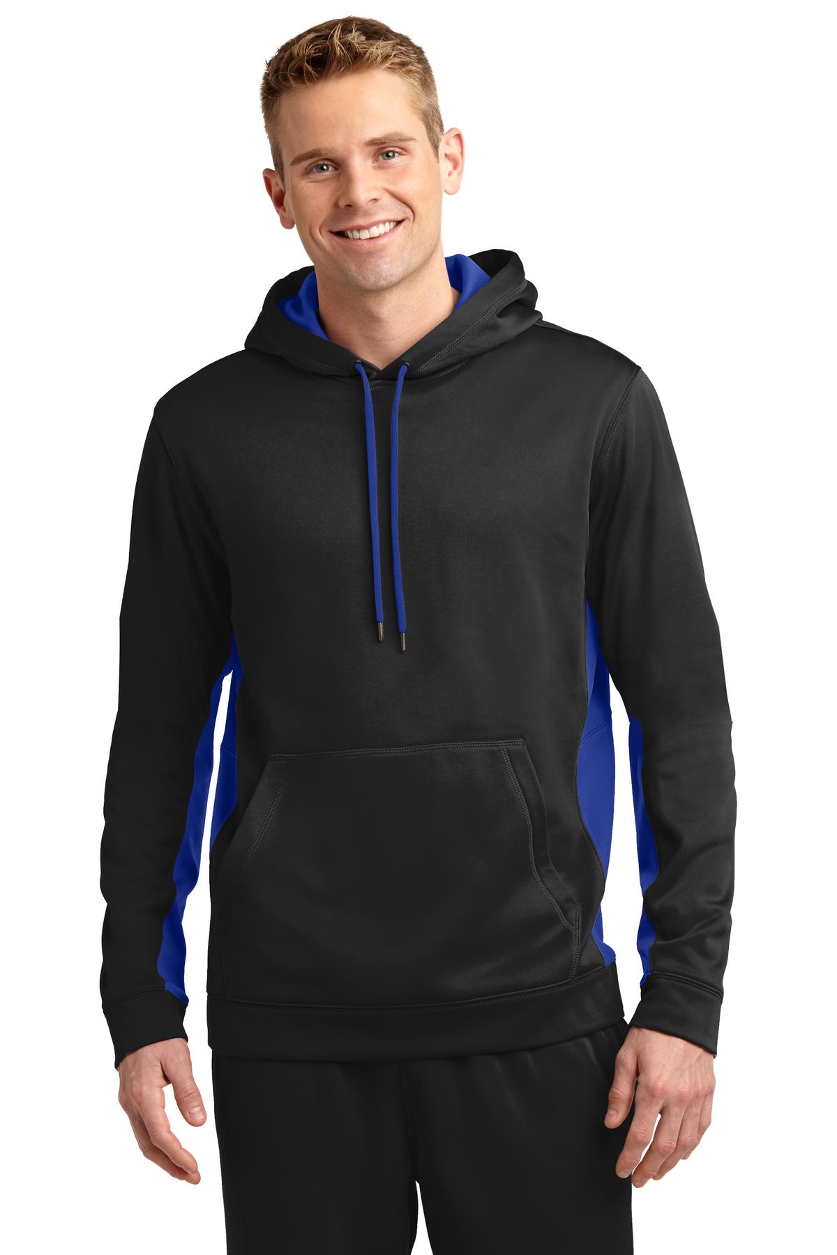 Custom Embroidered - Sport-Tek® Sport-Wick® Fleece Colorblock Hooded Pullover. ST235