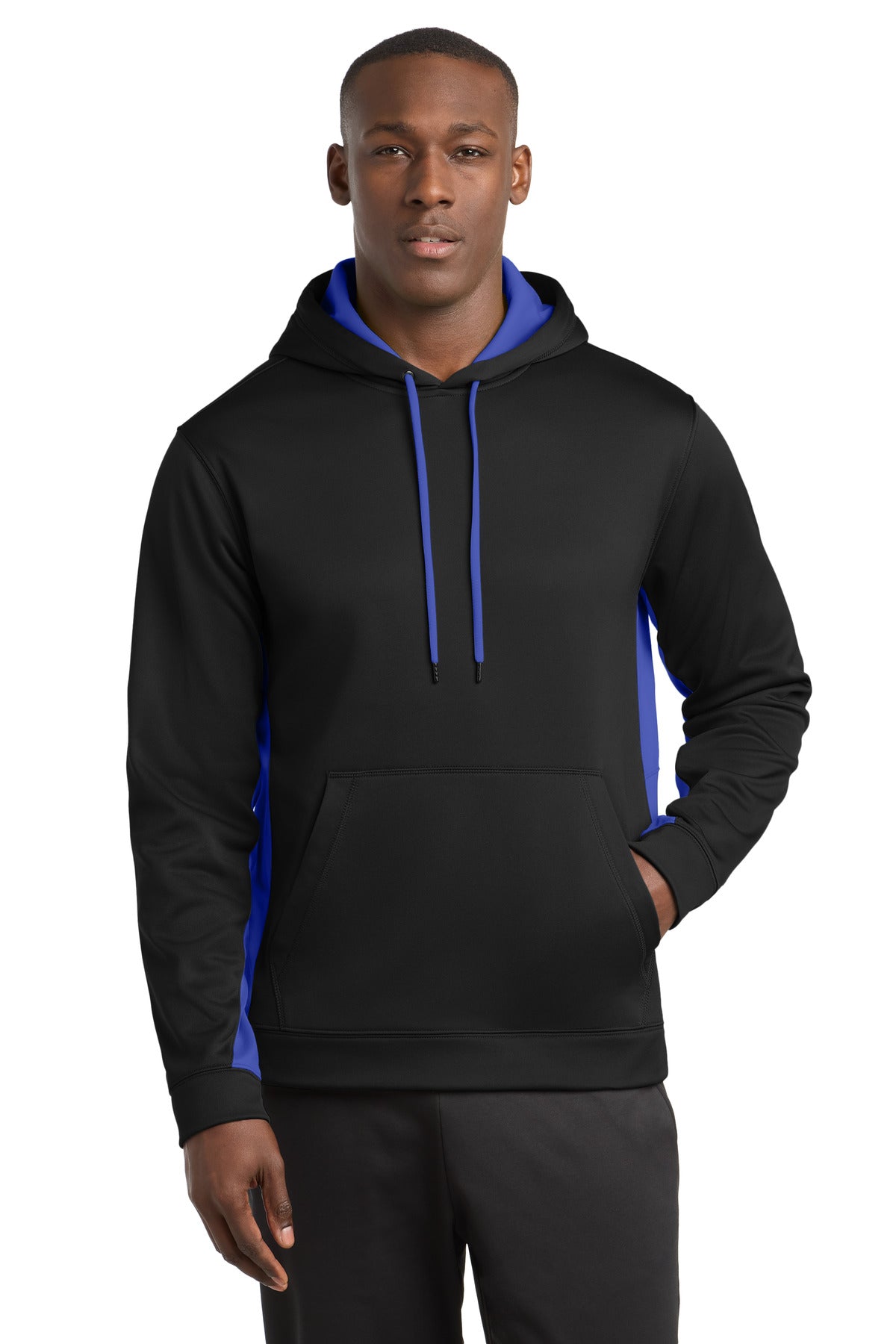 Custom Embroidery or DTF Print - Sport-Tek ® Sport-Wick ® Fleece Colorblock Hooded Pullover. ST235
