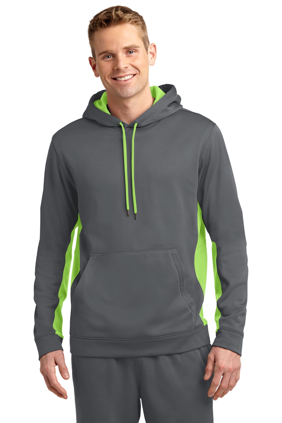 Custom Embroidered - Sport-Tek® Sport-Wick® Fleece Colorblock Hooded Pullover. ST235