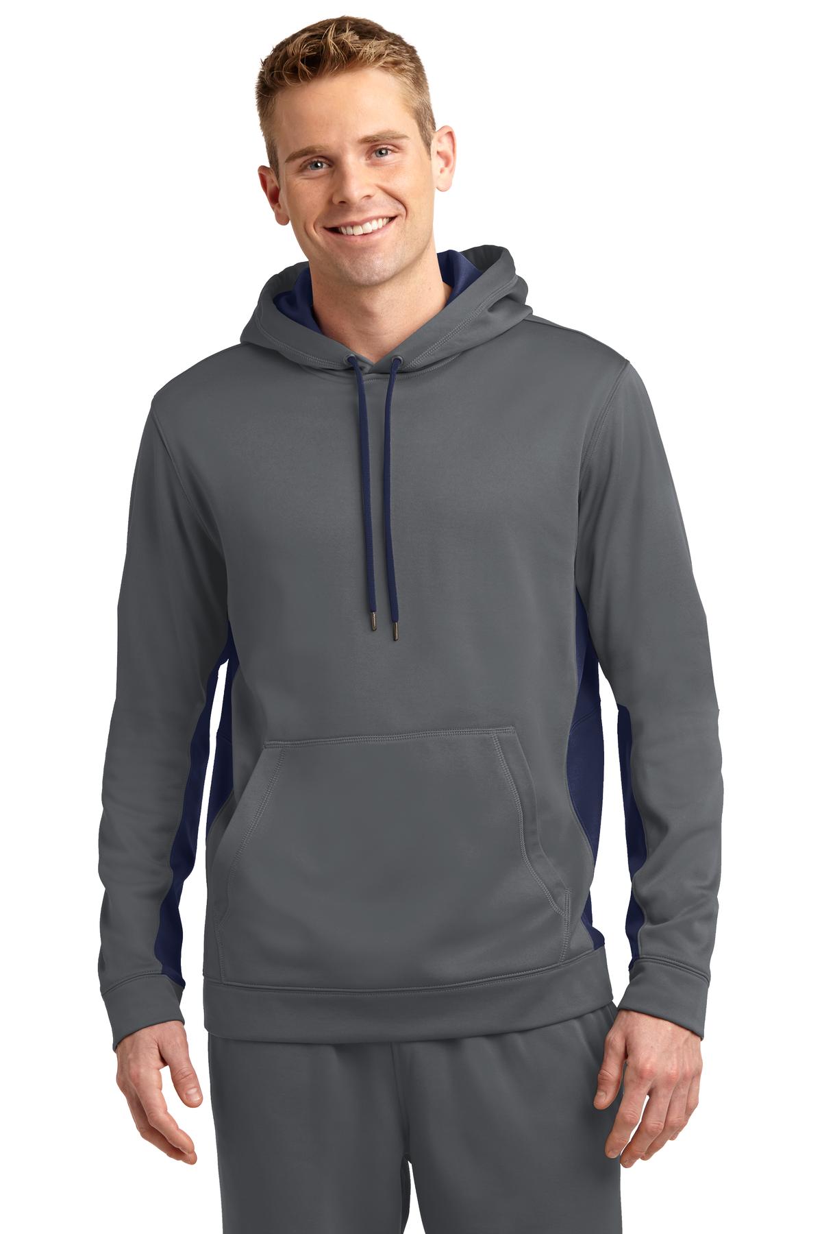 Custom Embroidered - Sport-Tek® Sport-Wick® Fleece Colorblock Hooded Pullover. ST235