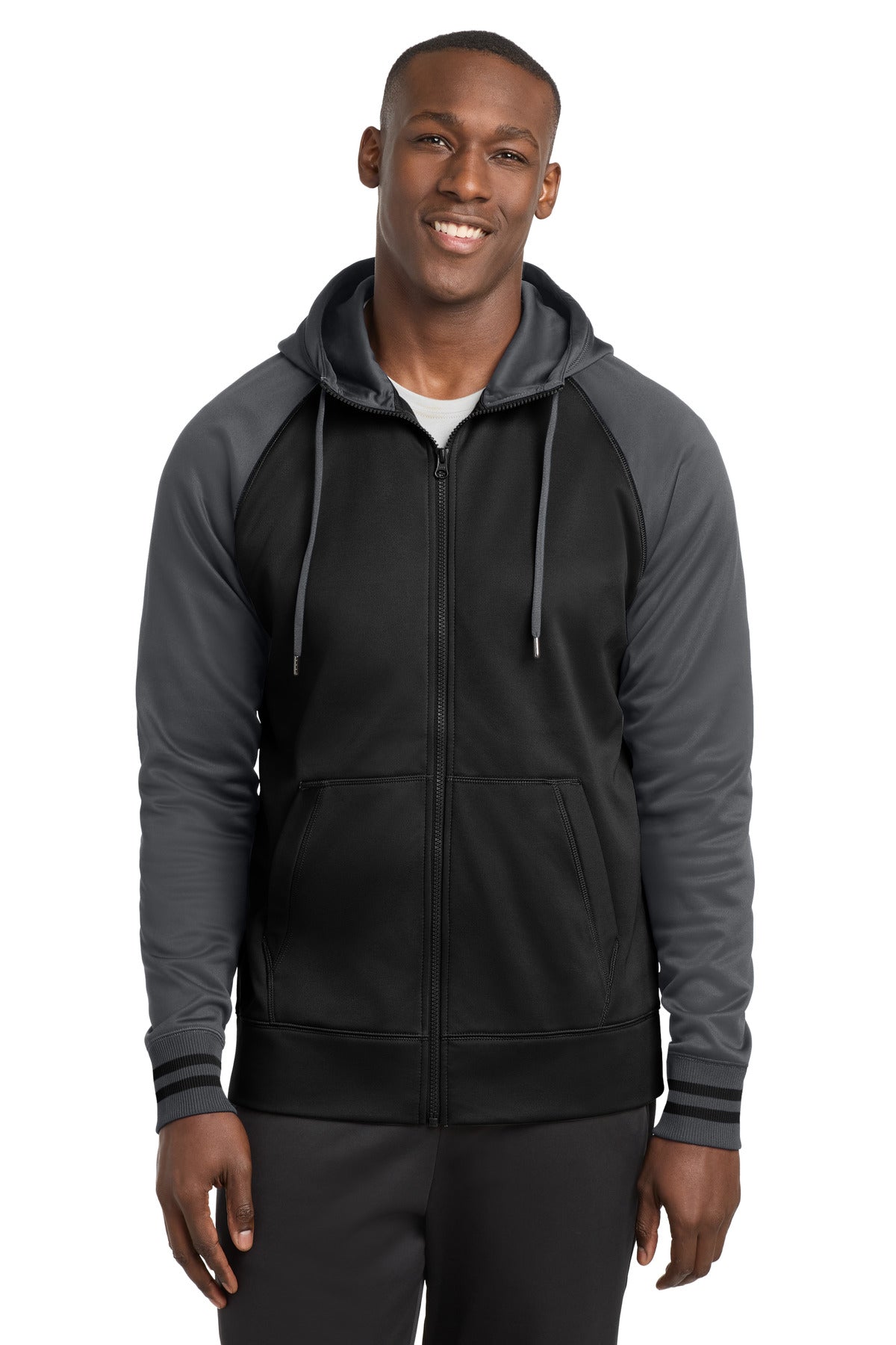 Custom Embroidery or DTF Print - Sport-Tek ® Sport-Wick ® Varsity Fleece Full-Zip Hooded Jacket. ST236