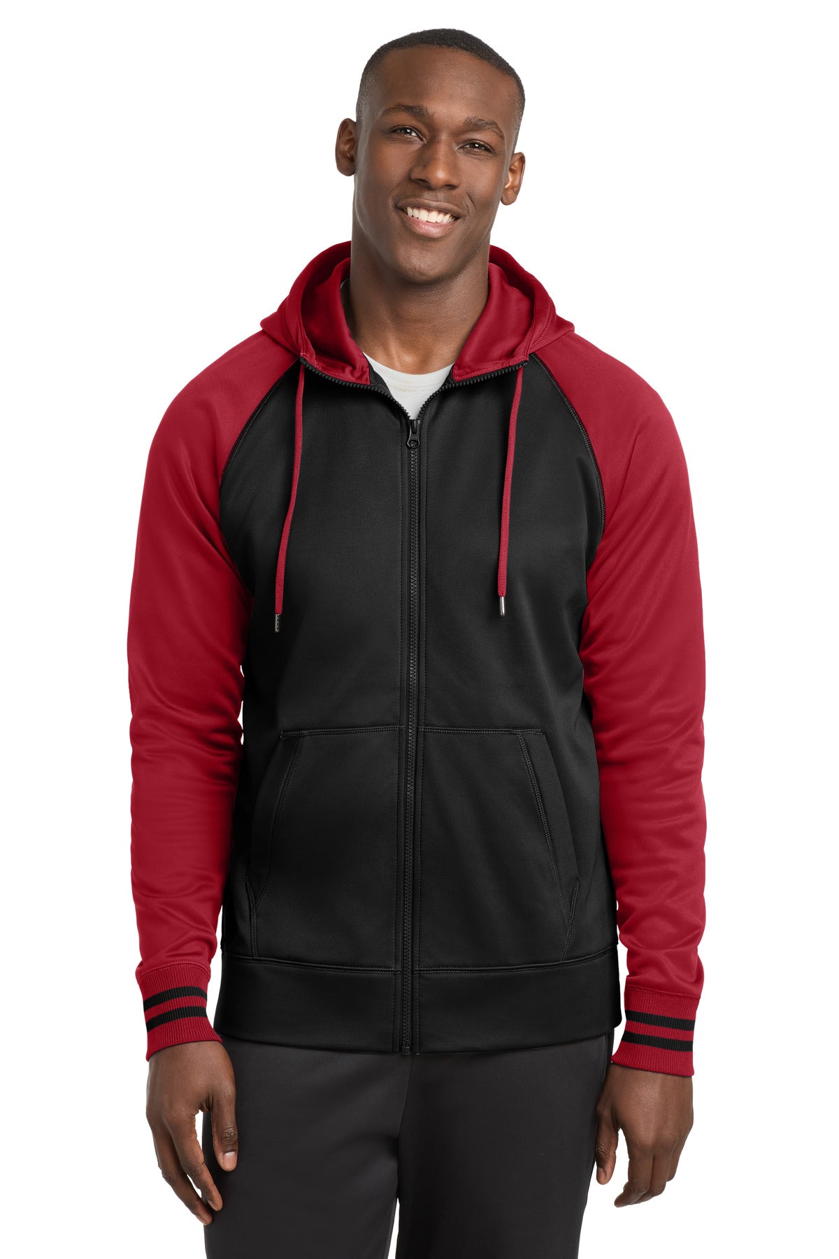 Custom Embroidery or DTF Print - Sport-Tek ® Sport-Wick ® Varsity Fleece Full-Zip Hooded Jacket. ST236