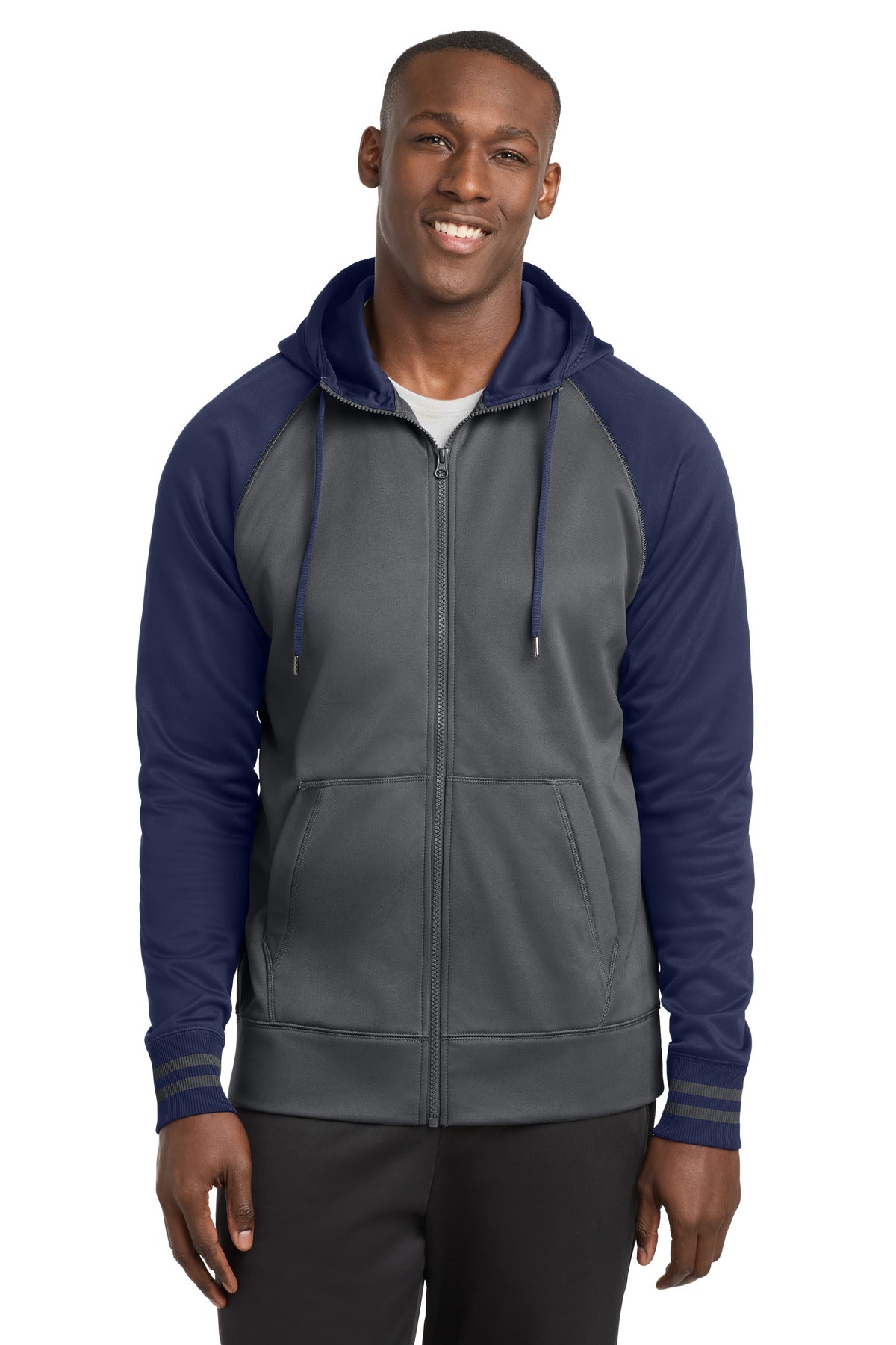 Custom Embroidery or DTF Print - Sport-Tek ® Sport-Wick ® Varsity Fleece Full-Zip Hooded Jacket. ST236