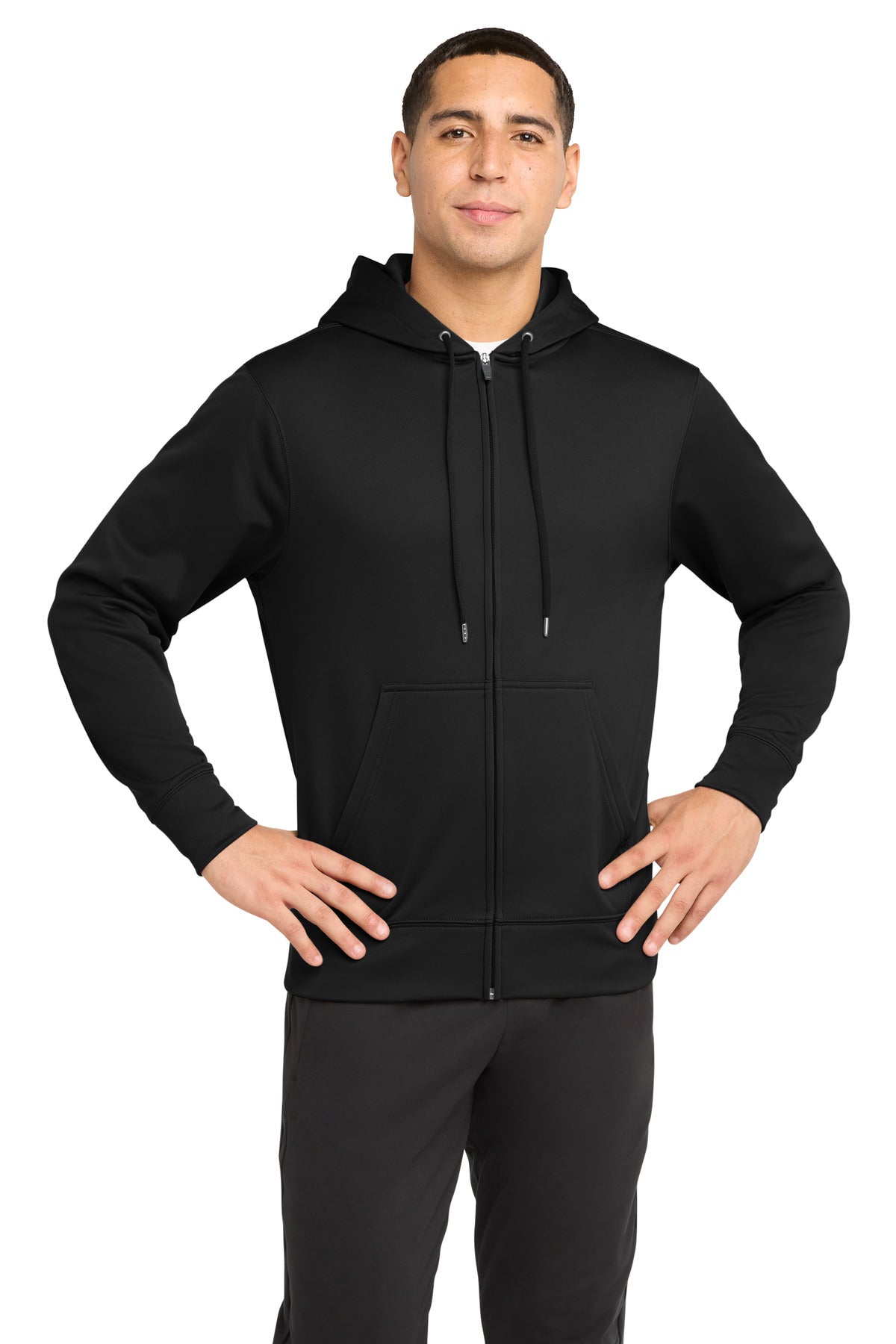 Custom Embroidery or DTF Print - Sport-Tek ® Sport-Wick ® Fleece Full-Zip Hooded Jacket. ST238